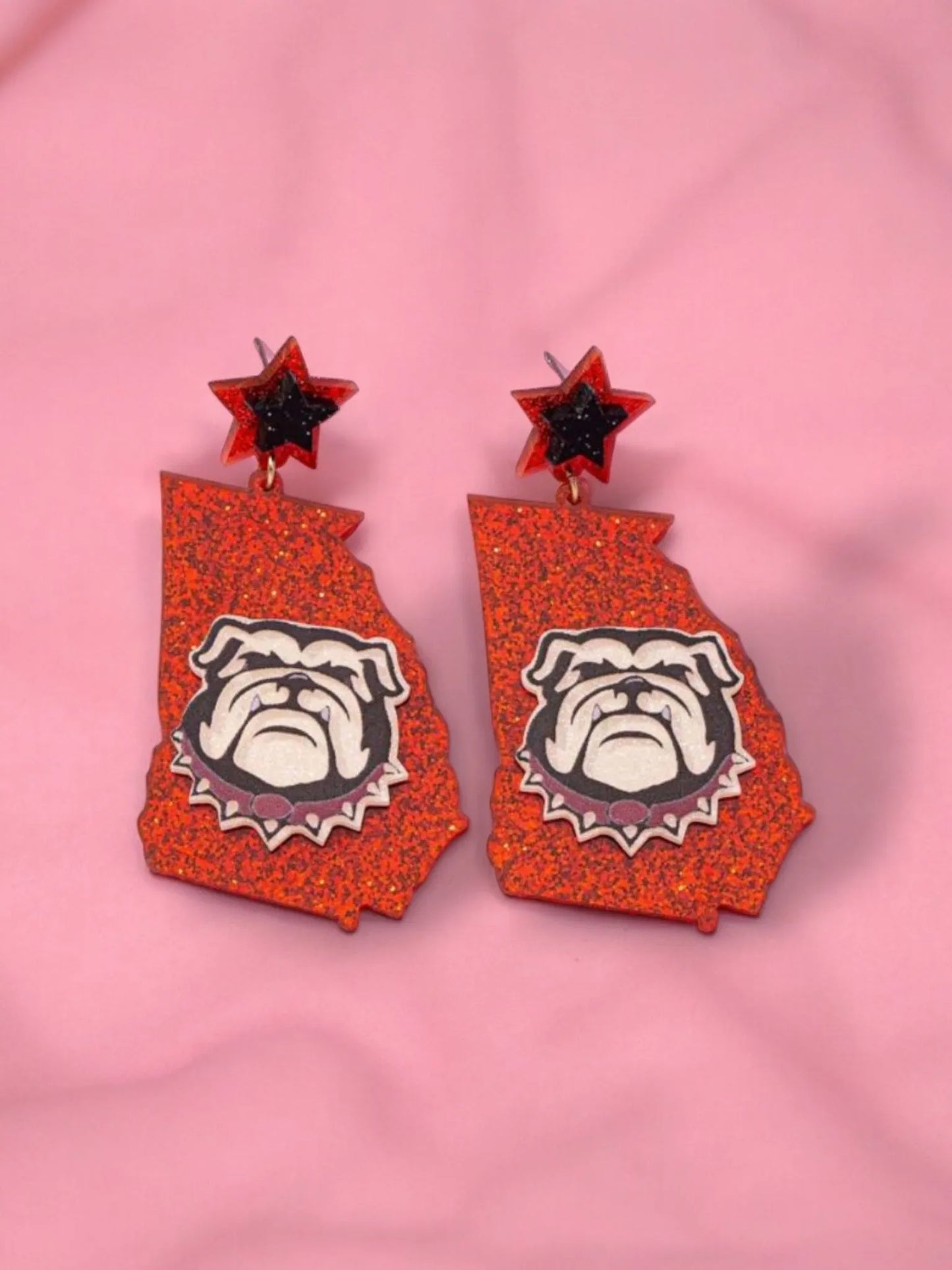 Bulldog Sports Earrings Glitter