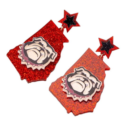 Bulldog Sports Earrings Glitter