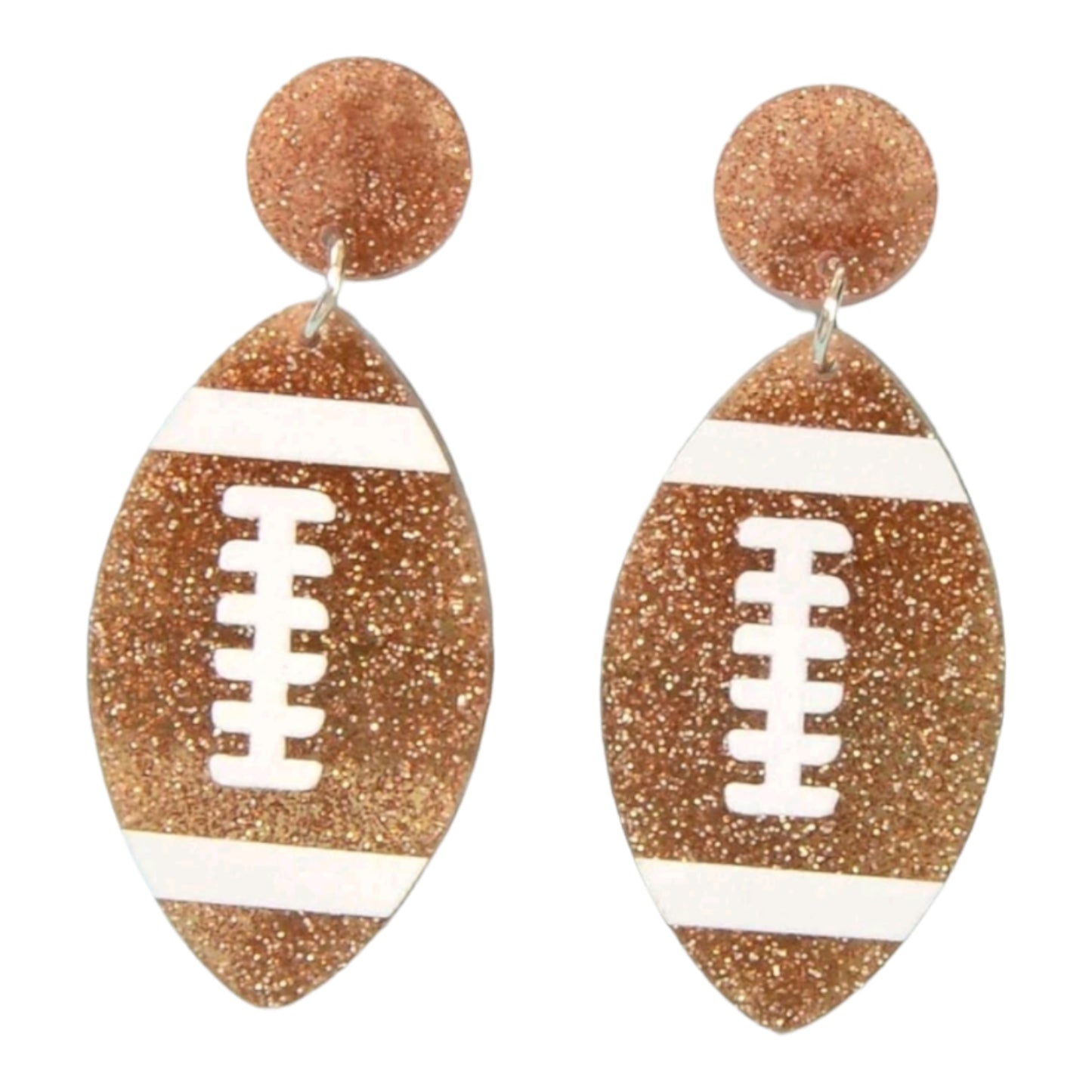 The Glitter GameDay Earrings Football Rugby