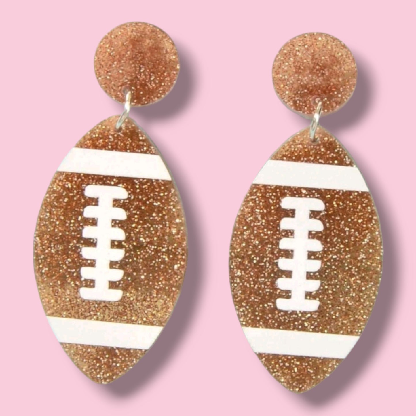 The Glitter GameDay Earrings Football Rugby