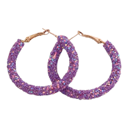 GameDay Glitter Hoop style Earrings