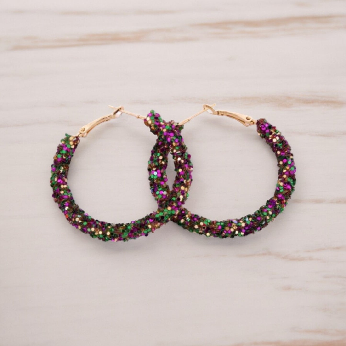 GameDay Glitter Hoop style Earrings