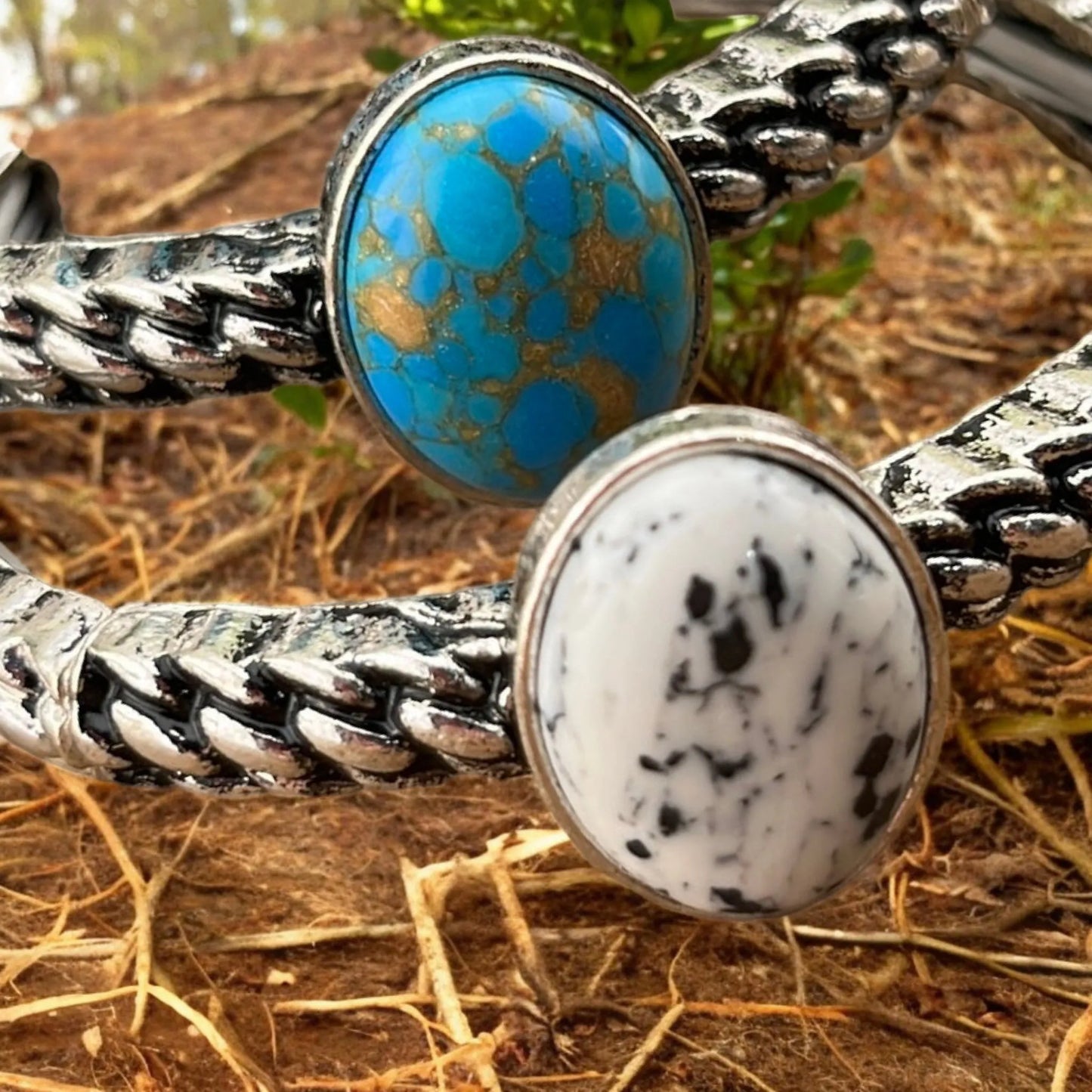 Countryside Stretch Oval Crackle Stone Stretch Bracelets