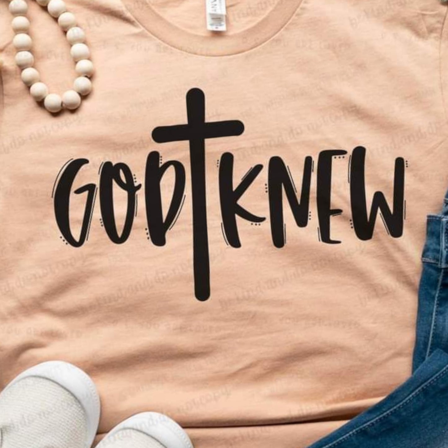 God Knew Graphic Print Cross Shirt