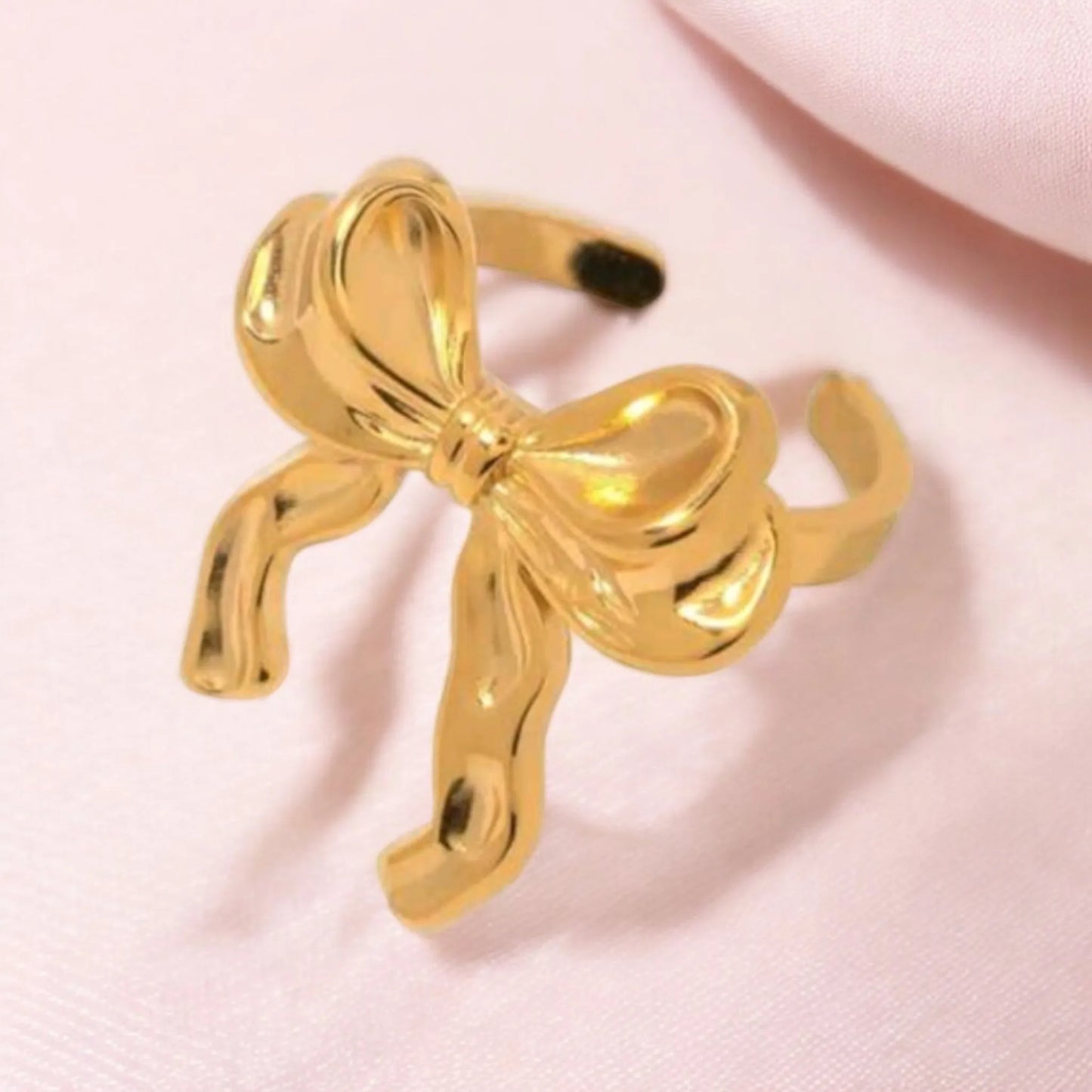 Topped Off With A Bow Coquette Ring Adjustable Size