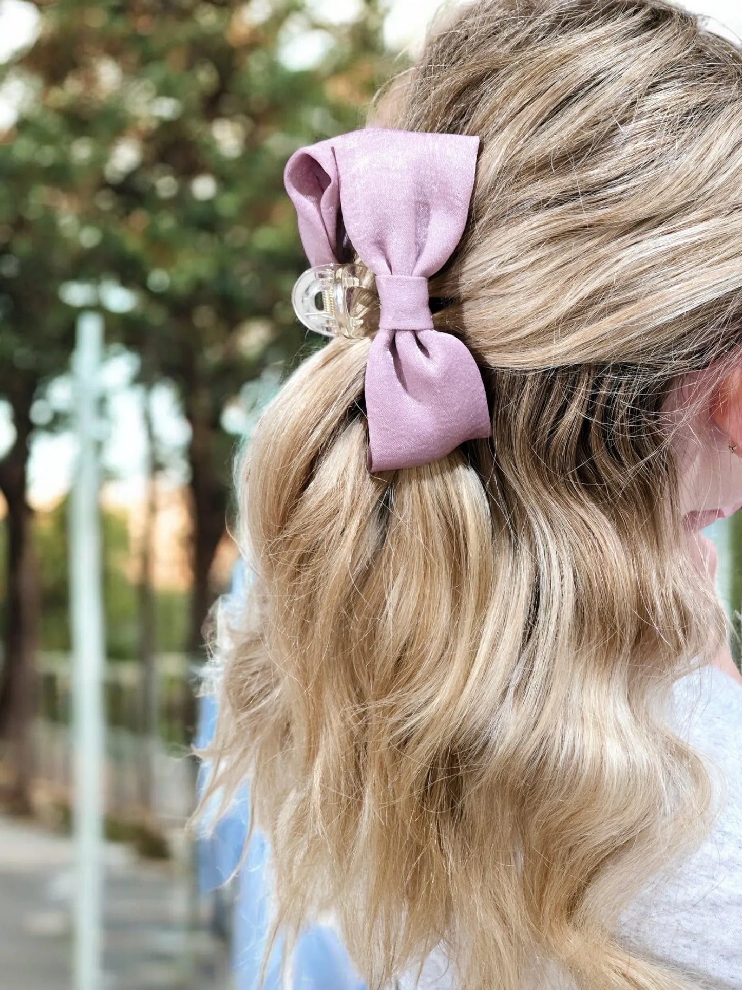 Perfect and Preppy Satin Bow Claw Clips