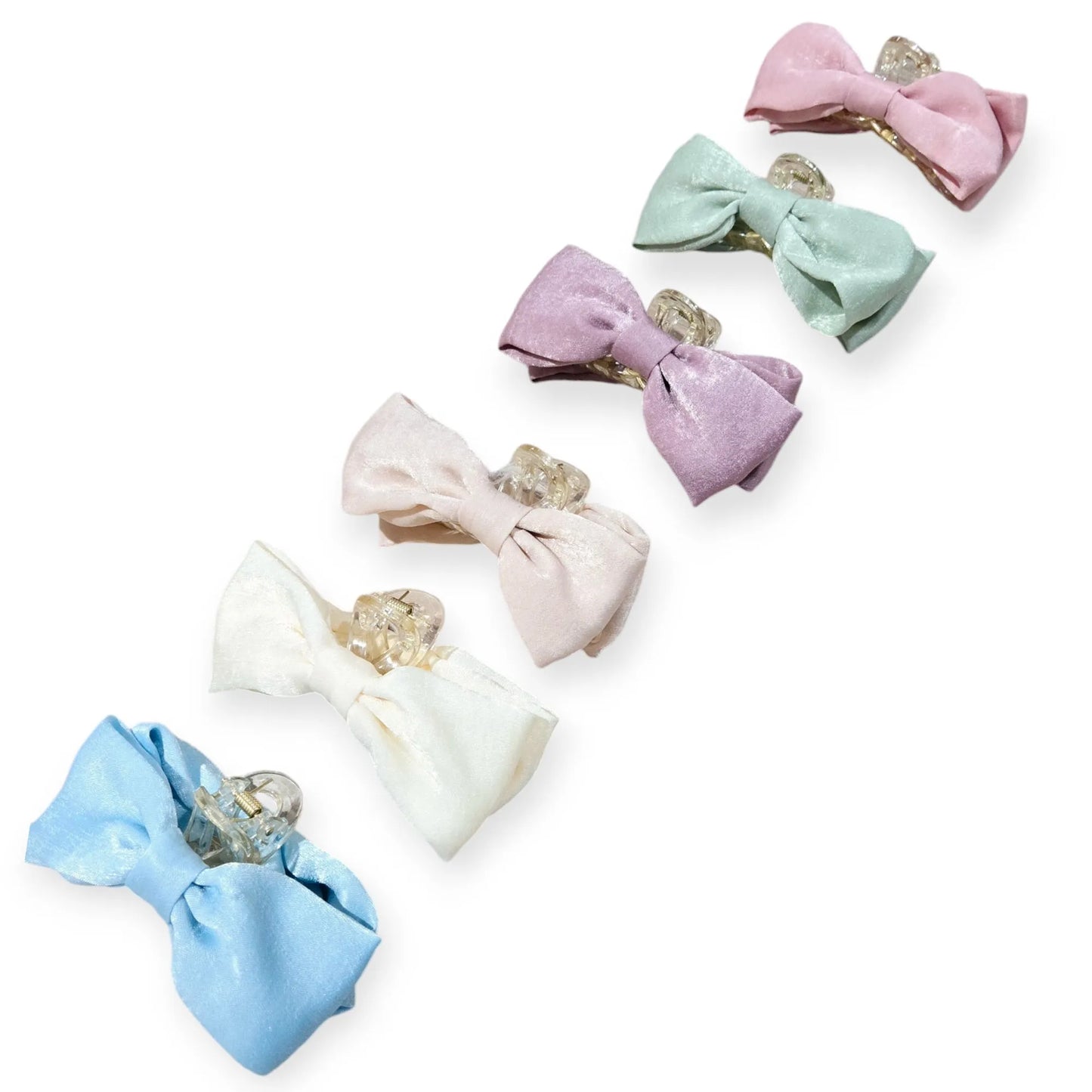 Perfect and Preppy Satin Bow Claw Clips