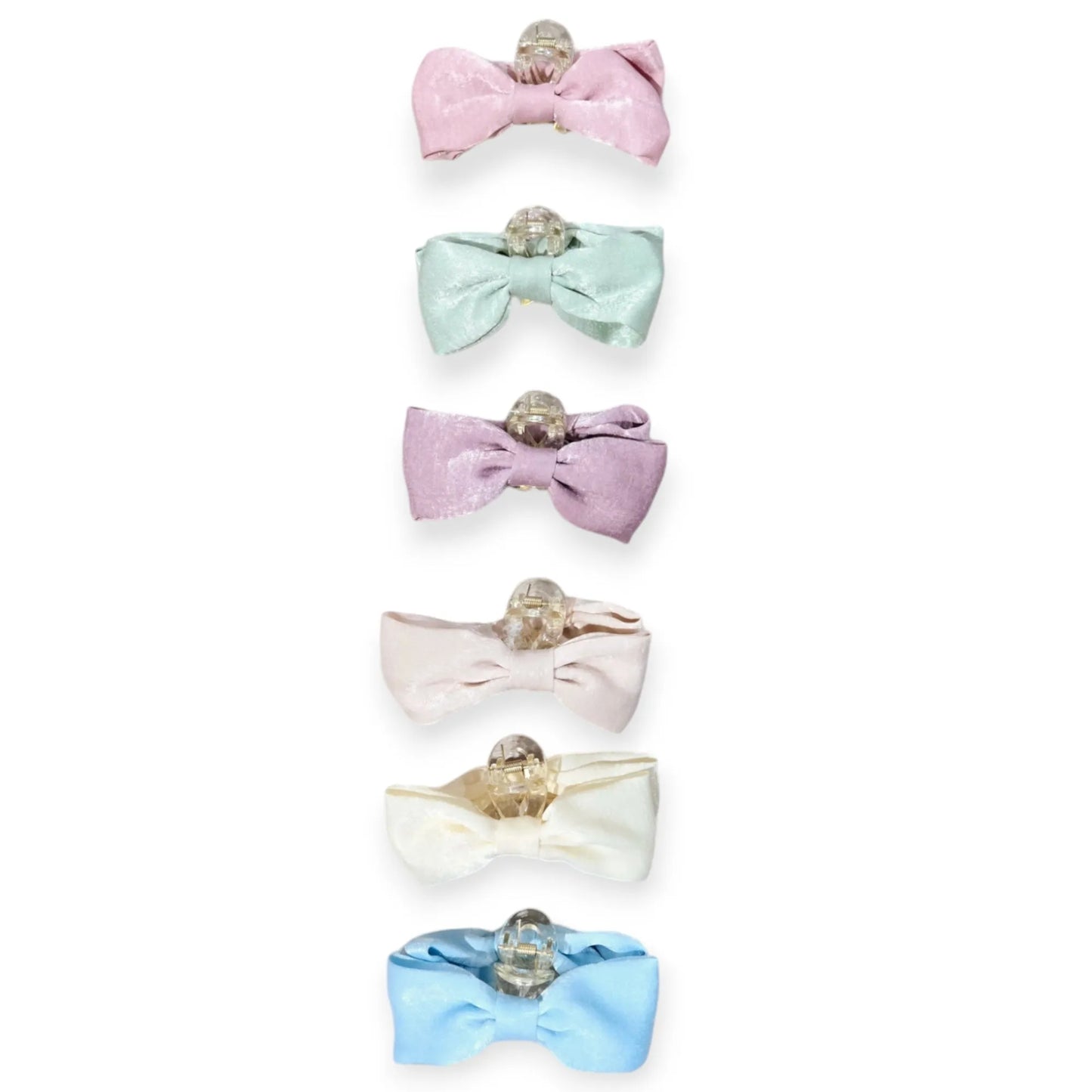 Perfect and Preppy Satin Bow Claw Clips