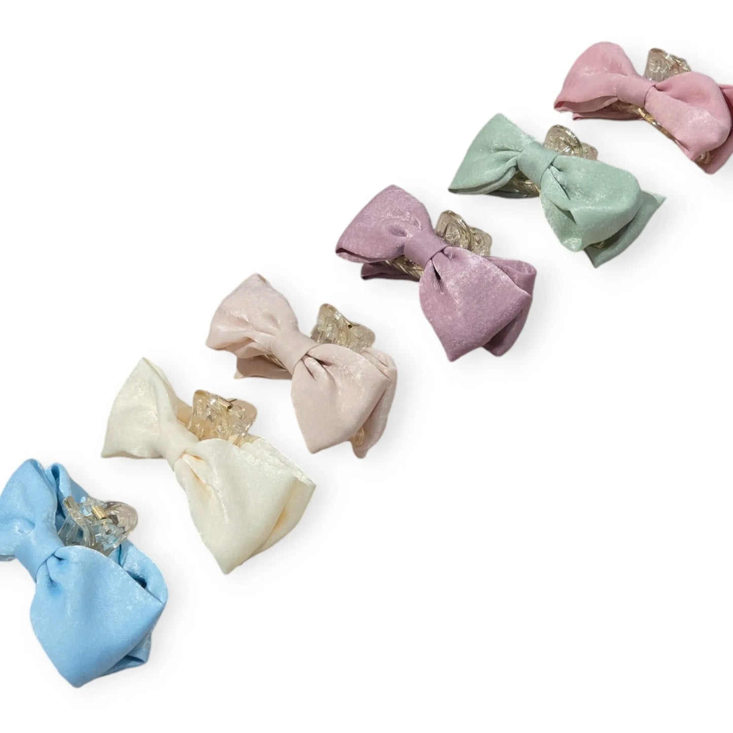 Perfect and Preppy Satin Bow Claw Clips