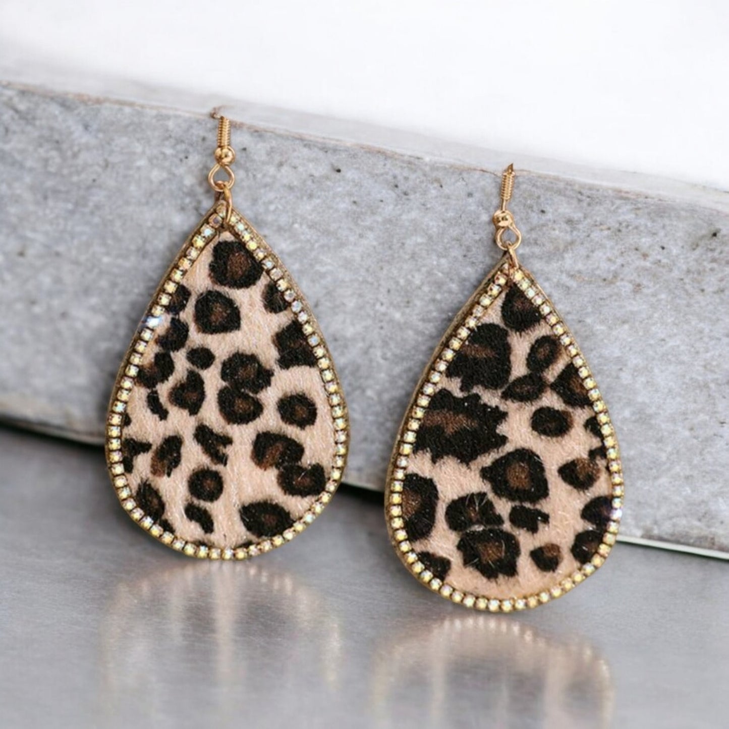 Spotted In The Wild Teardrop Leopard Fashion Earrings