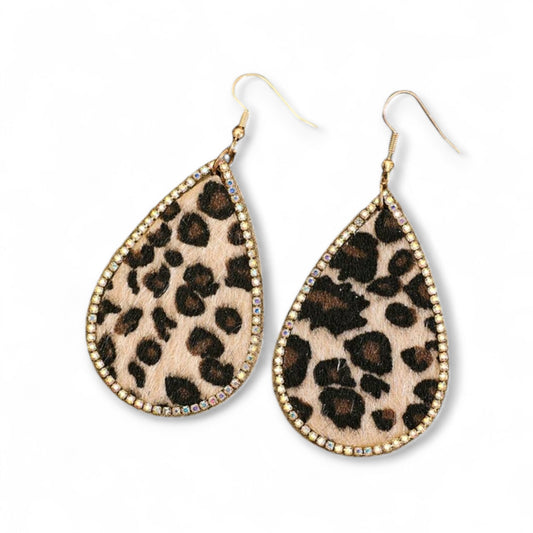 Spotted In The Wild Teardrop Leopard Fashion Earrings