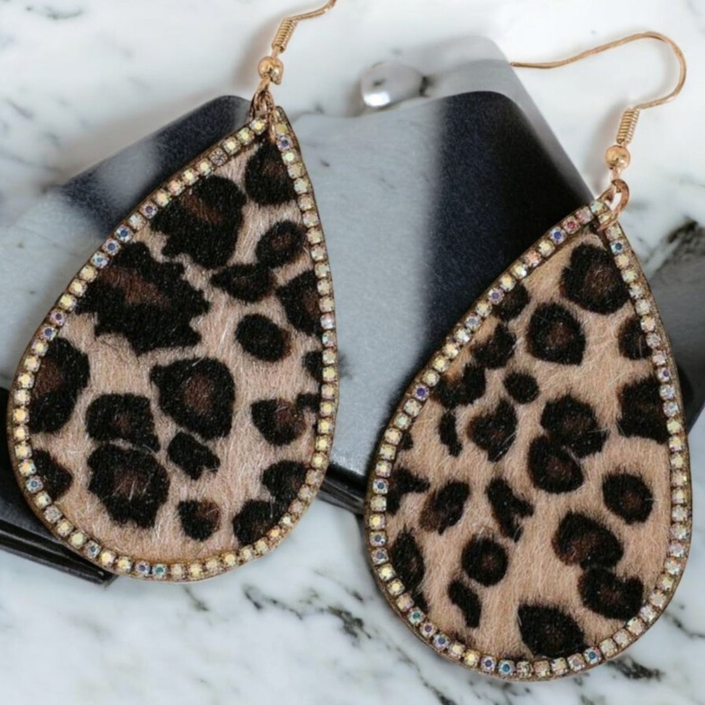 Spotted In The Wild Teardrop Leopard Fashion Earrings