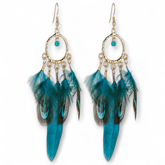 Whispering Winds Teal Fashion Drop Earrings