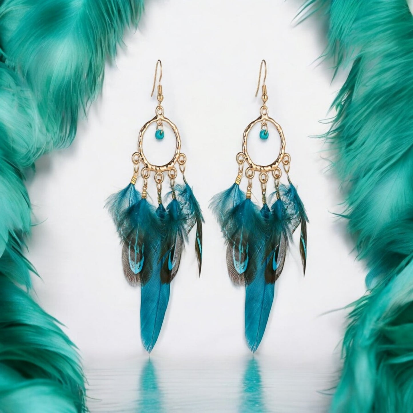 Whispering Winds Teal Fashion Drop Earrings