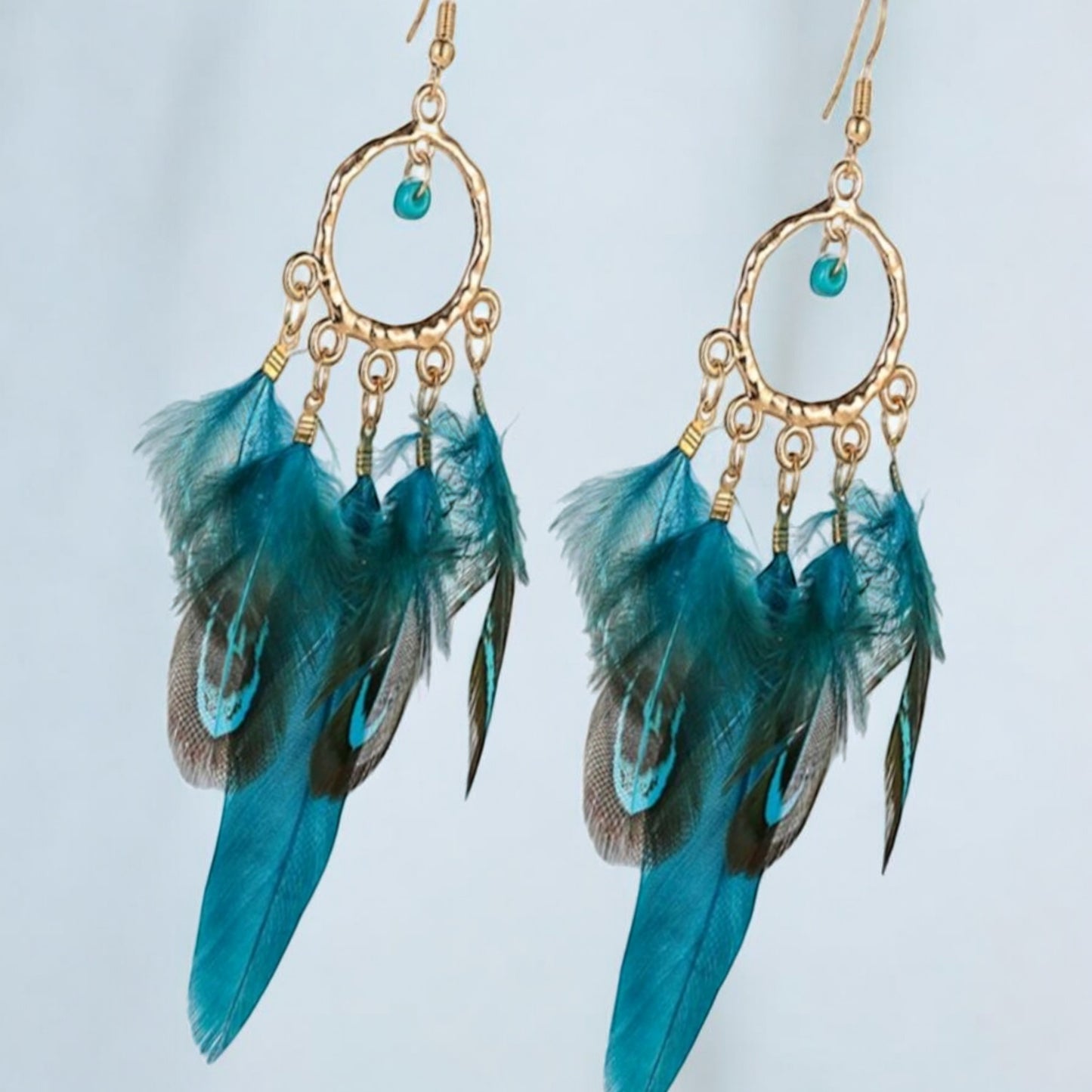 Whispering Winds Teal Fashion Drop Earrings