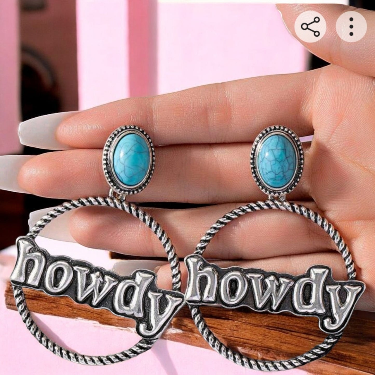 Howdy Wild West Drop Hoop Earrings