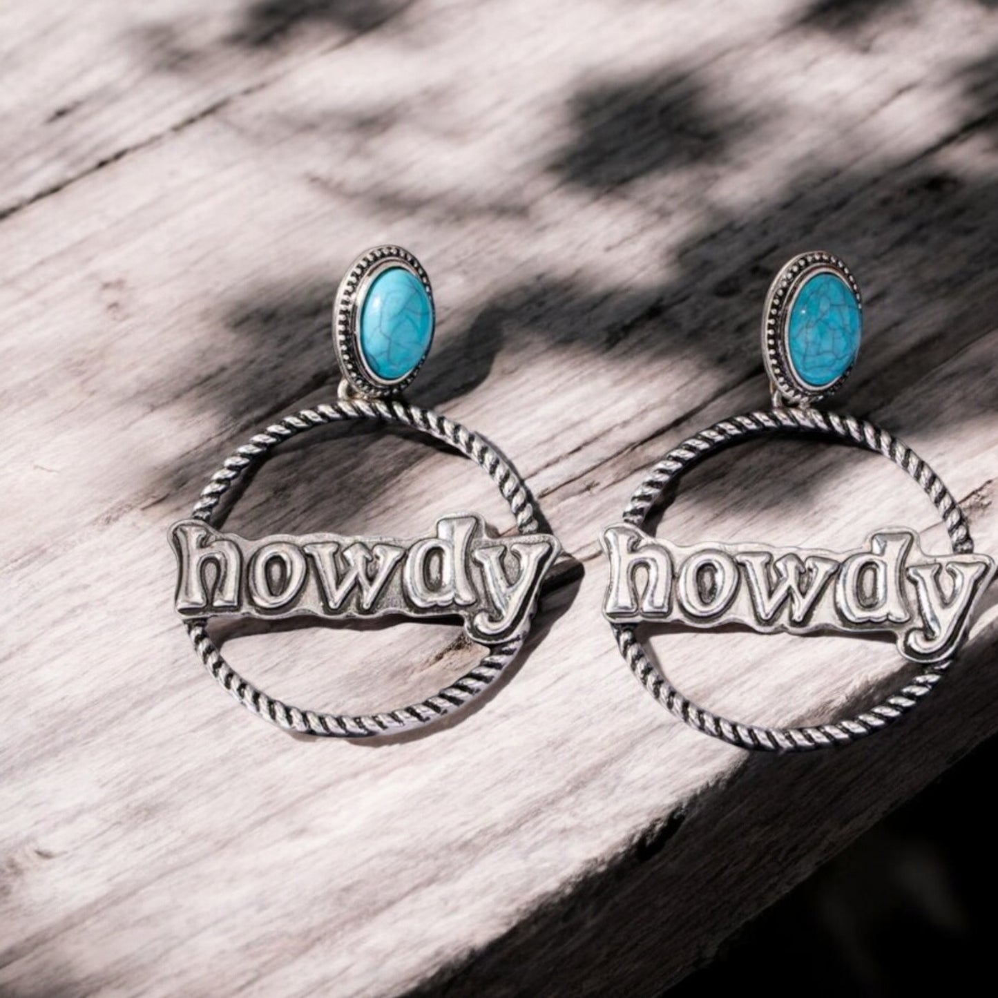 Howdy Wild West Drop Hoop Earrings