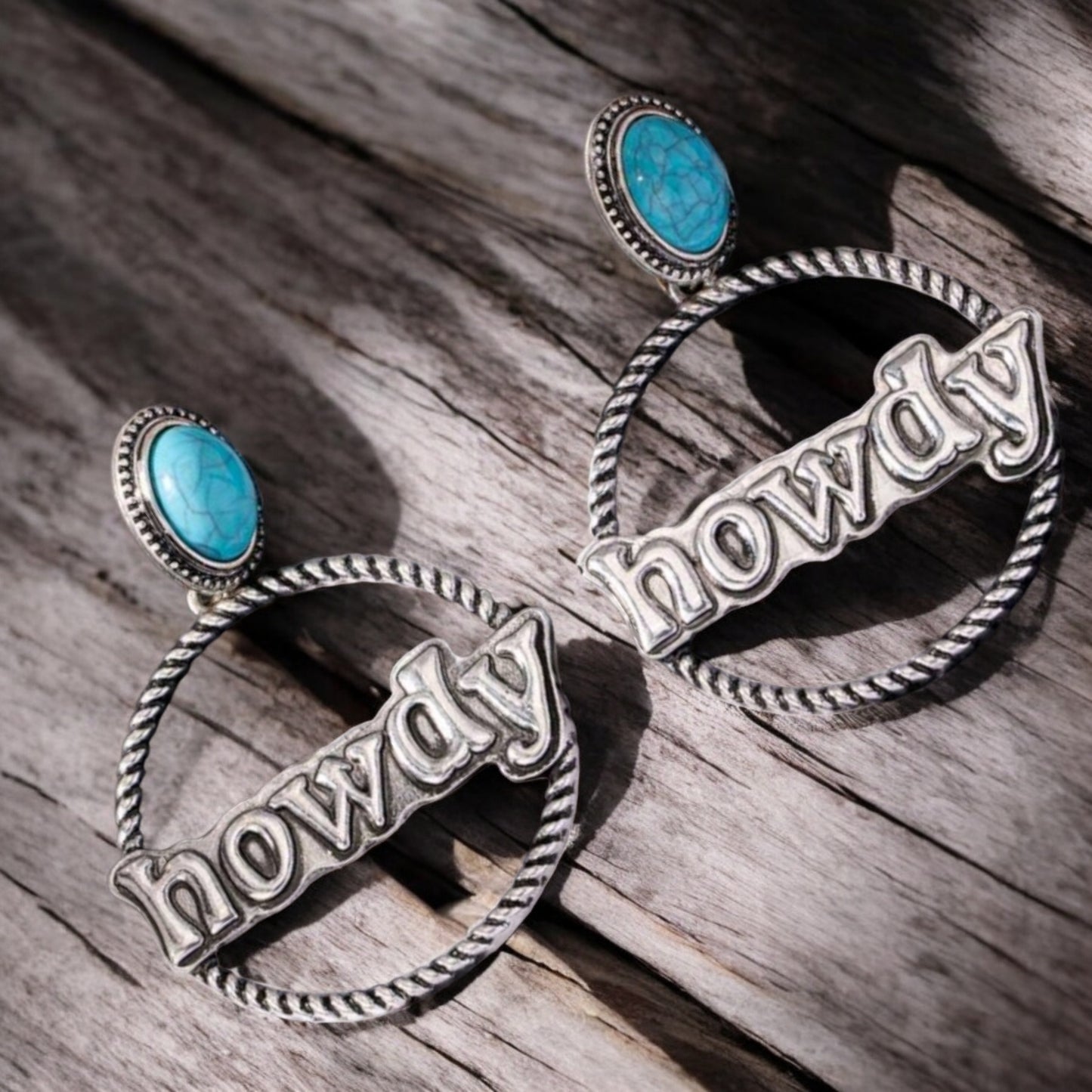 Howdy Wild West Drop Hoop Earrings