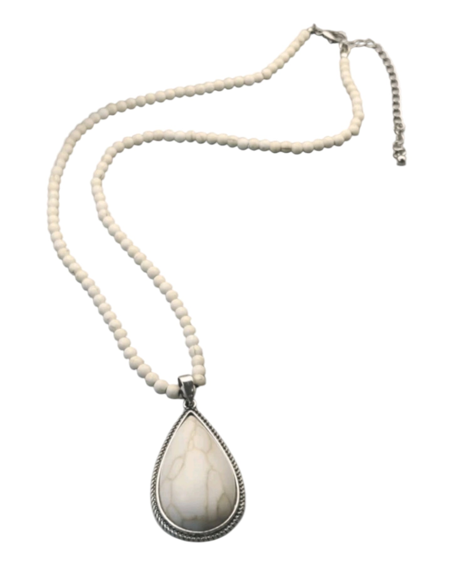 Crackle Stone Teardrop Pendant Western Style Fashion Necklace