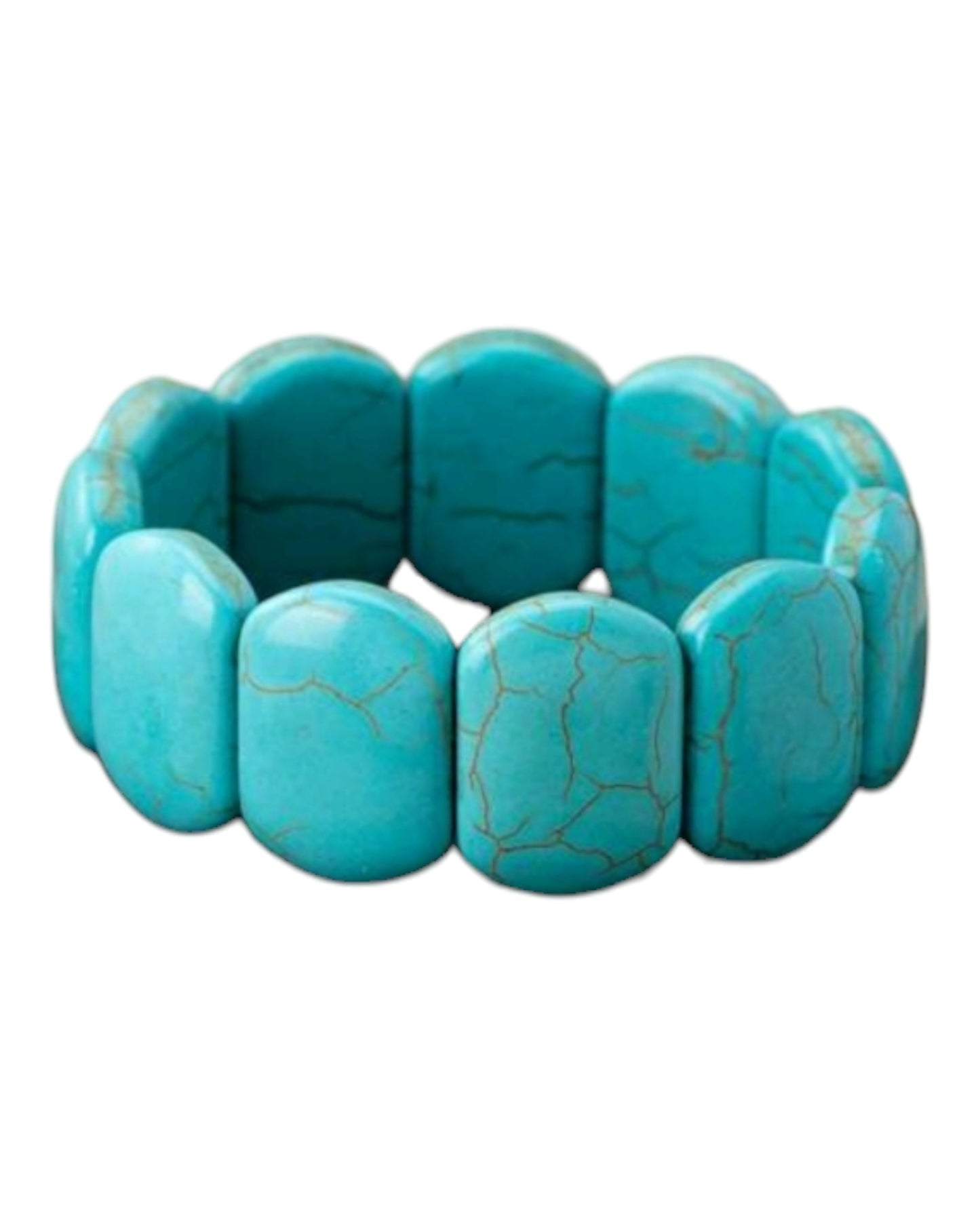 Cowgirl Blue Western Nights Crackle Stone Stretch Bracelet