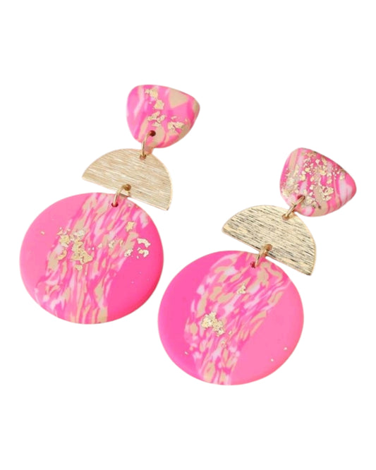 Neon Love Hits In Hot Pink Drop Fashion Earrings