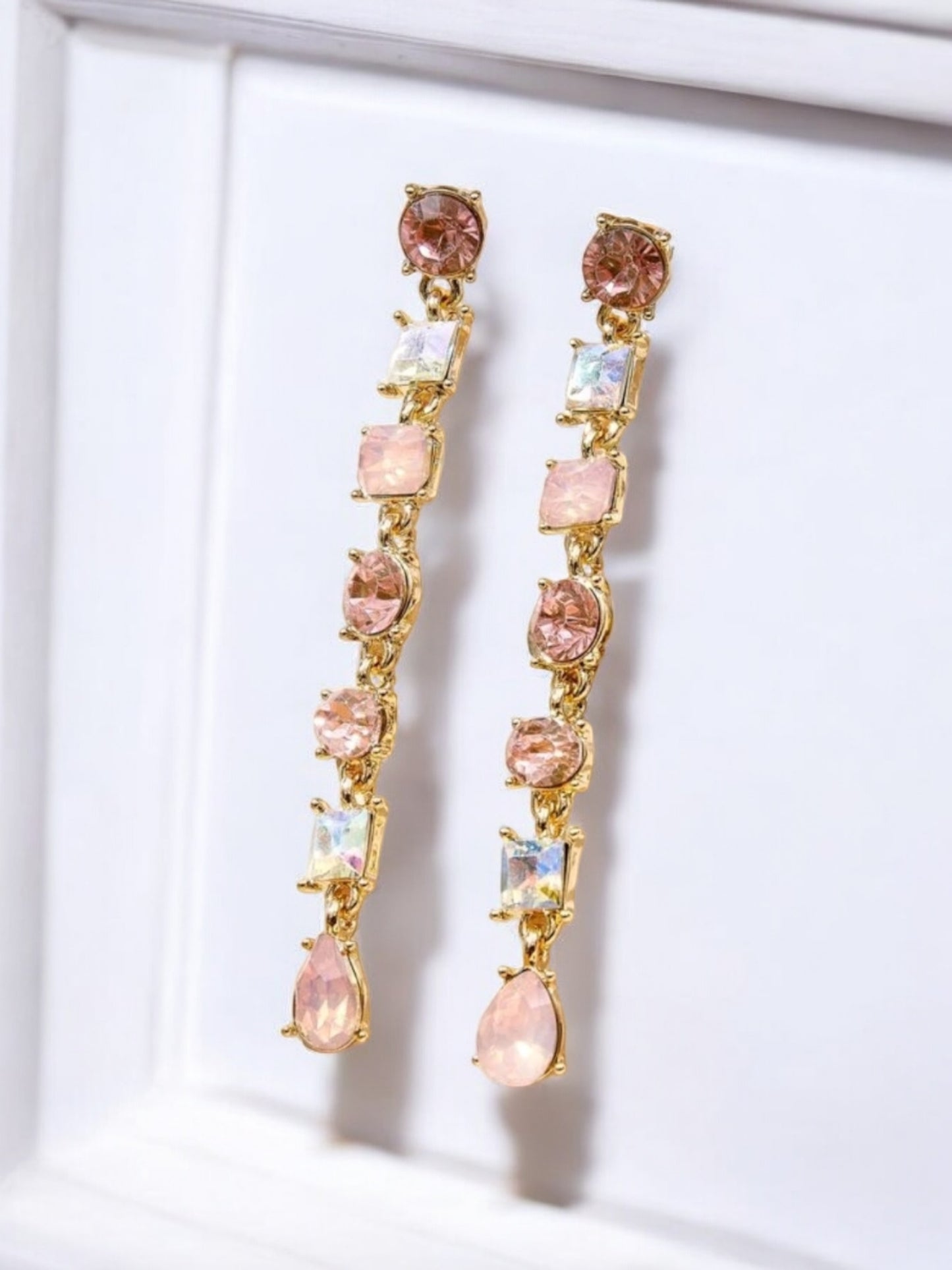 When Love Aligns Rhinestone Drop Fashion Earrings