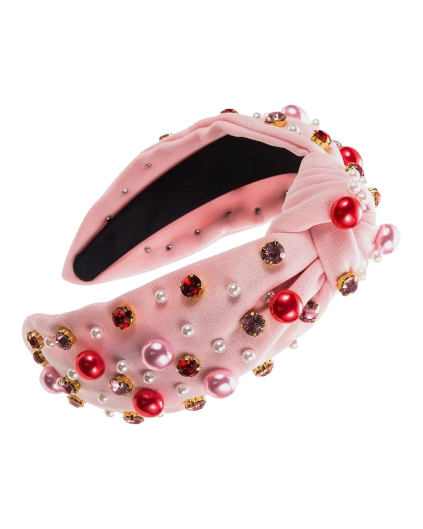 A Love Bomb Top Knot Faux Pearl and Rhinestone Headband