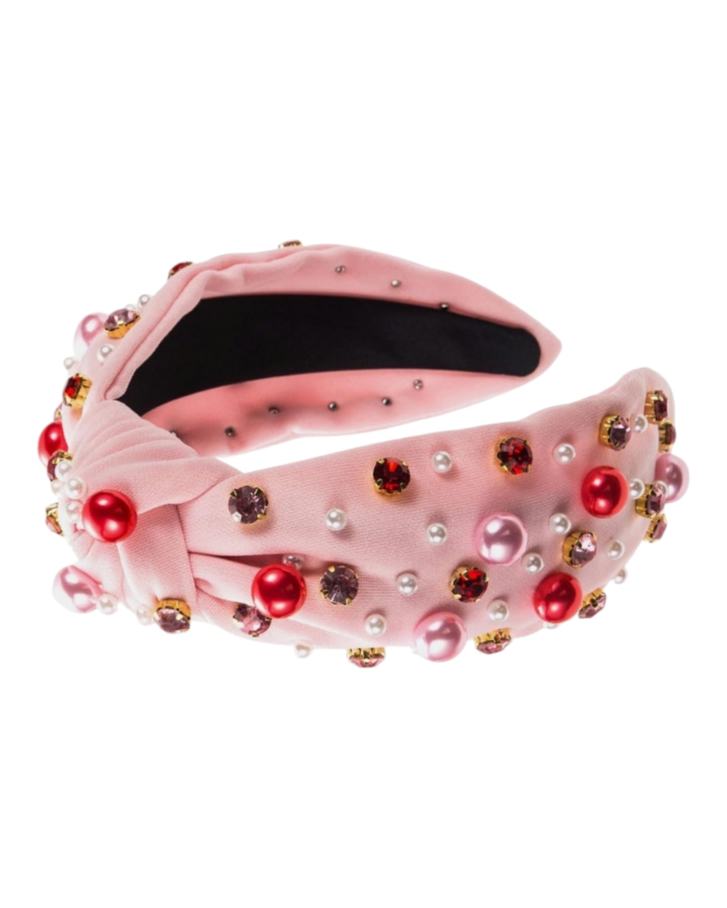 A Love Bomb Top Knot Faux Pearl and Rhinestone Headband