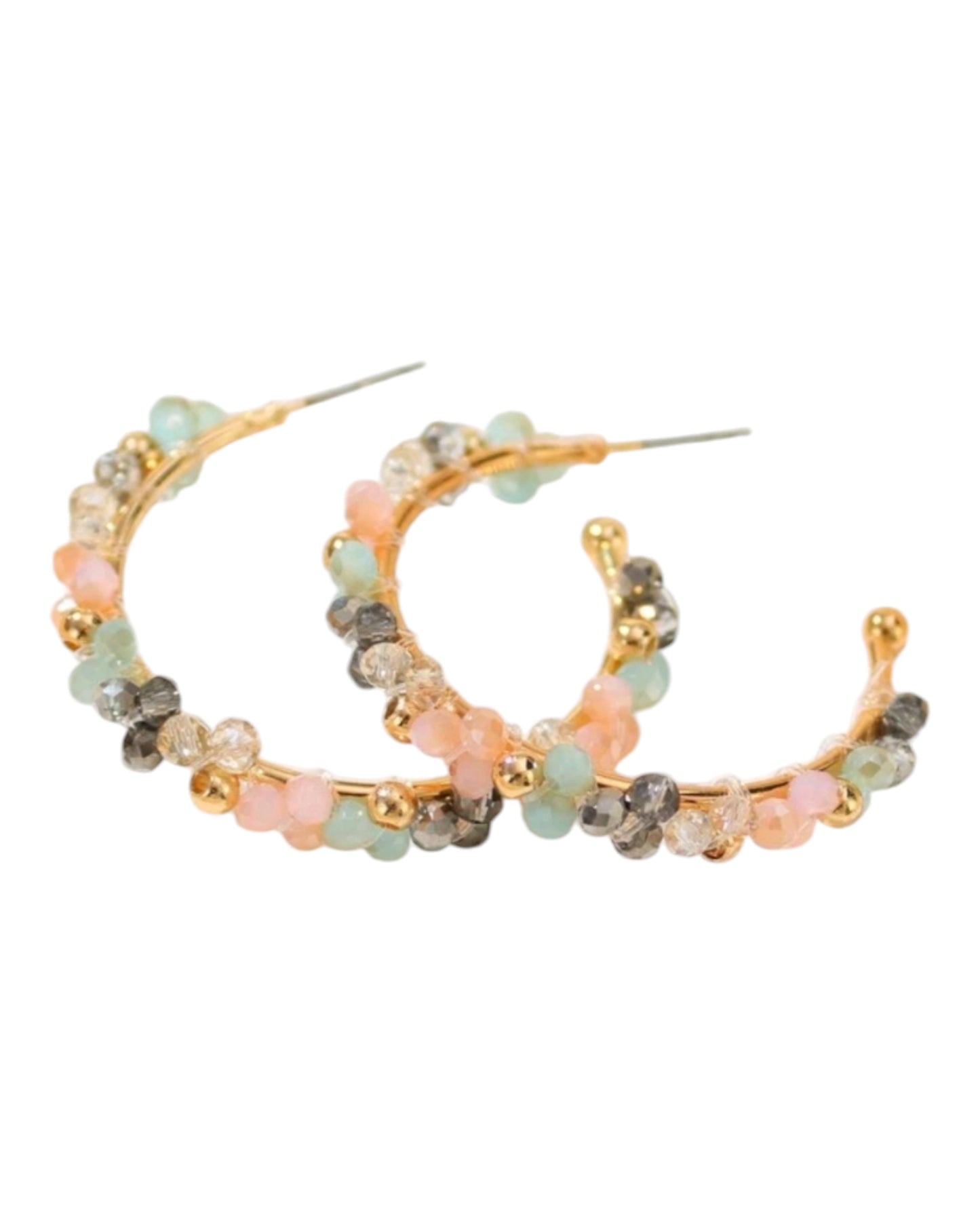 Sounds Of The Sea Beaded Hoop Earrings