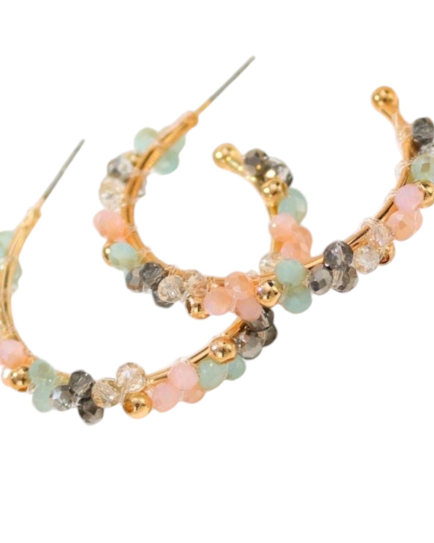 Sounds Of The Sea Beaded Hoop Earrings