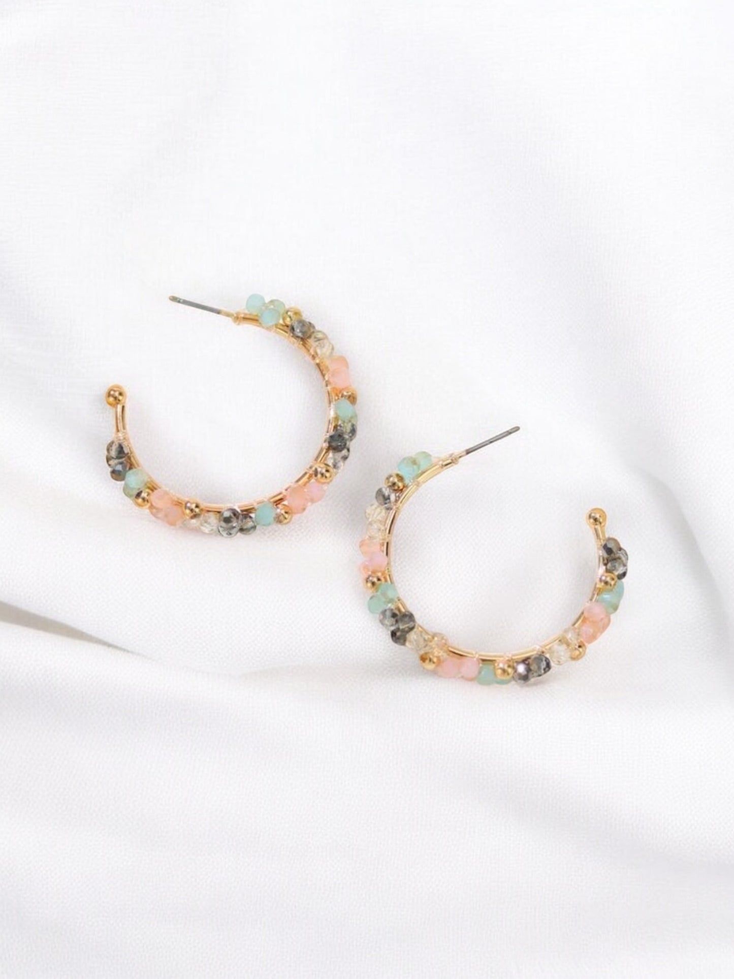 Sounds Of The Sea Beaded Hoop Earrings