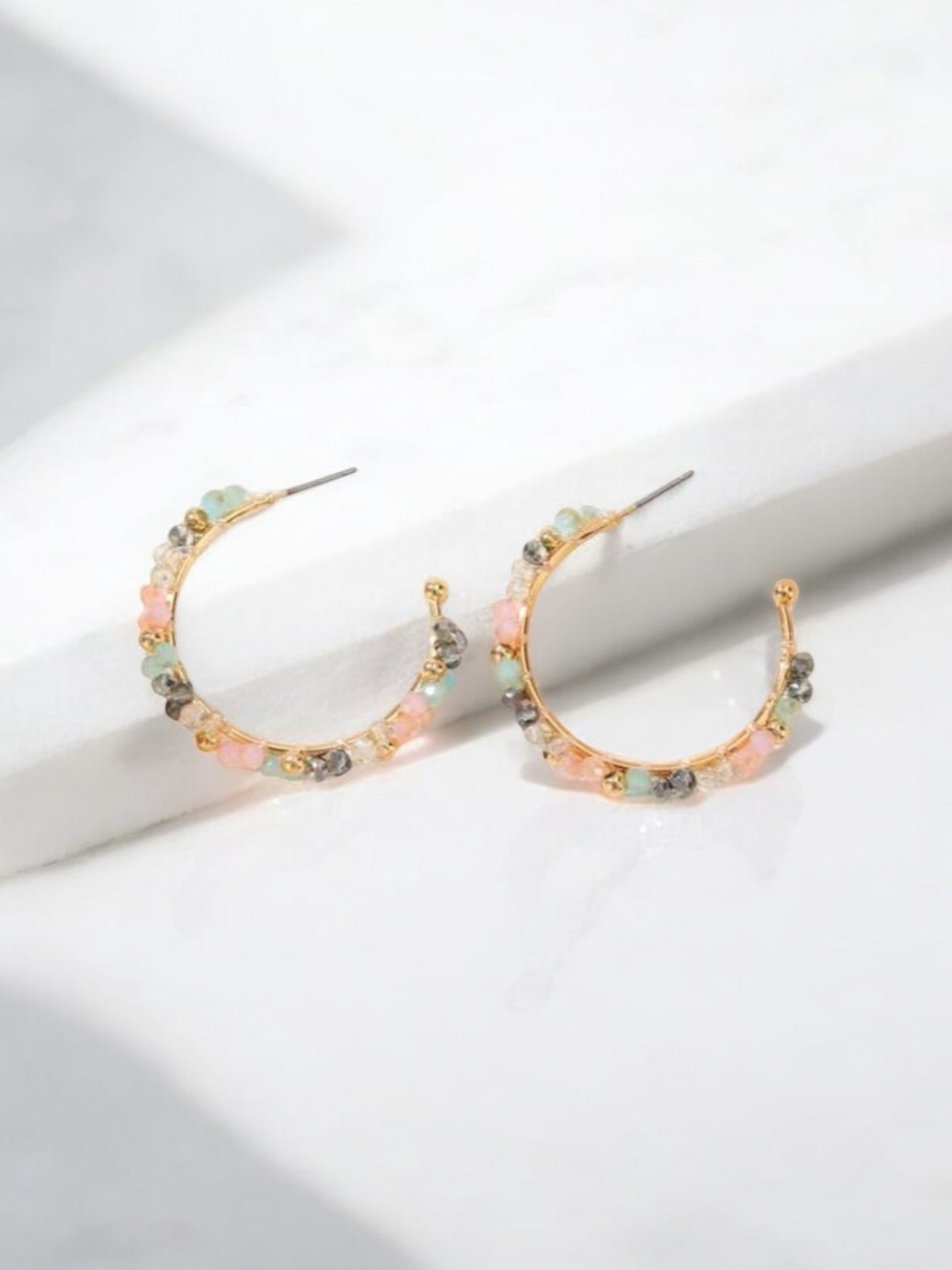 Sounds Of The Sea Beaded Hoop Earrings