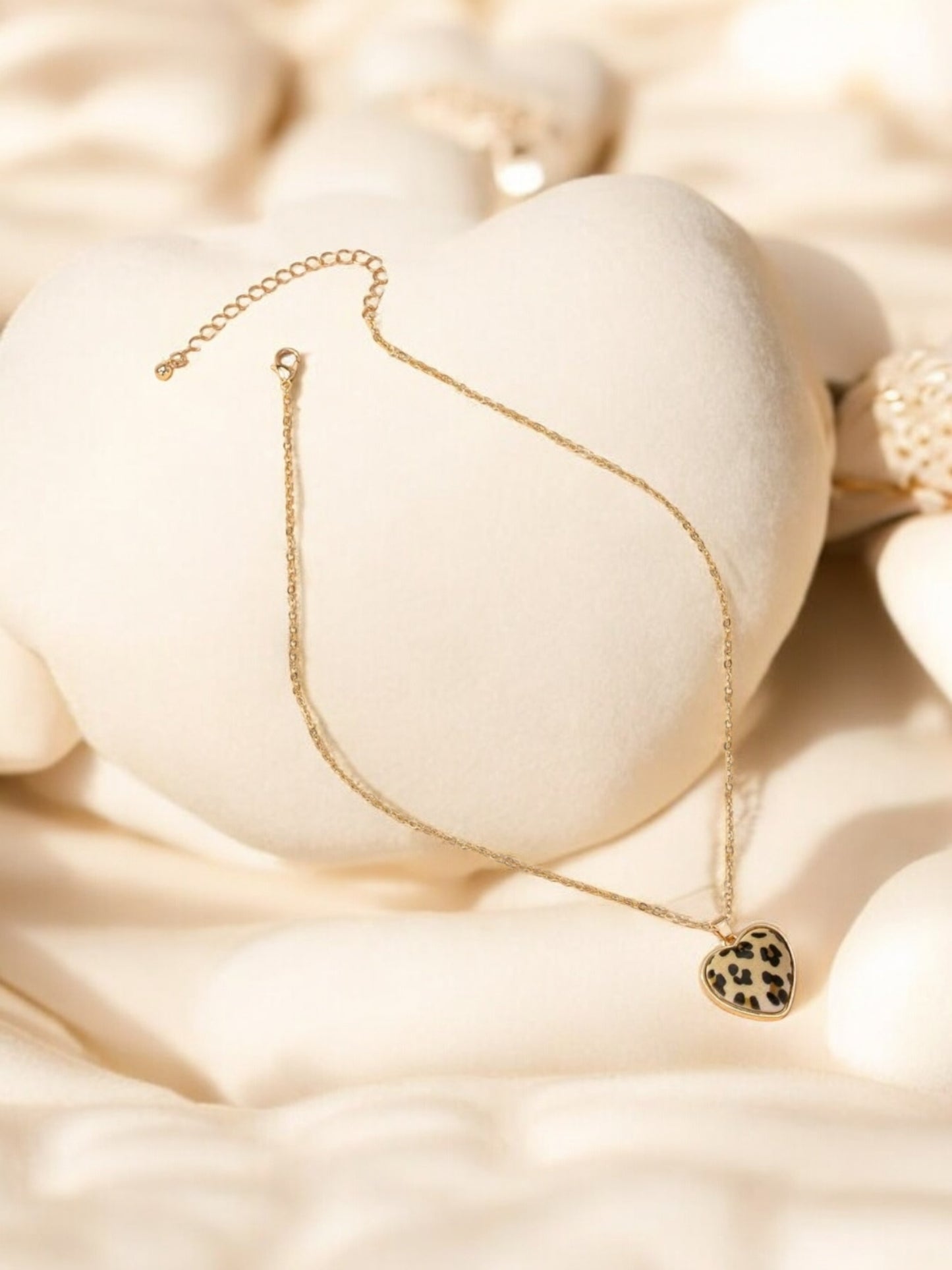 Deep In The Wild Dainty Leopard Heart Necklace