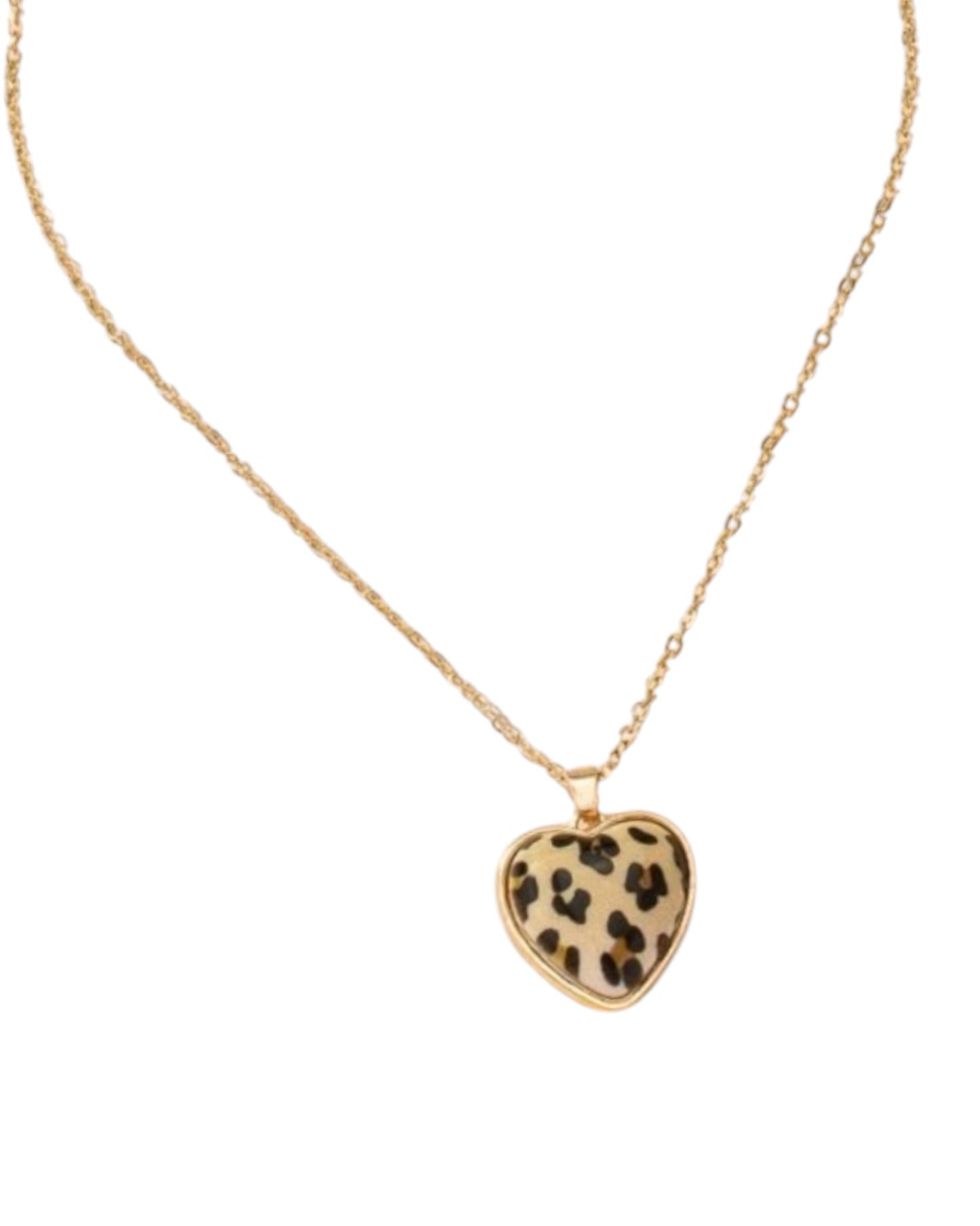 Deep In The Wild Dainty Leopard Heart Necklace