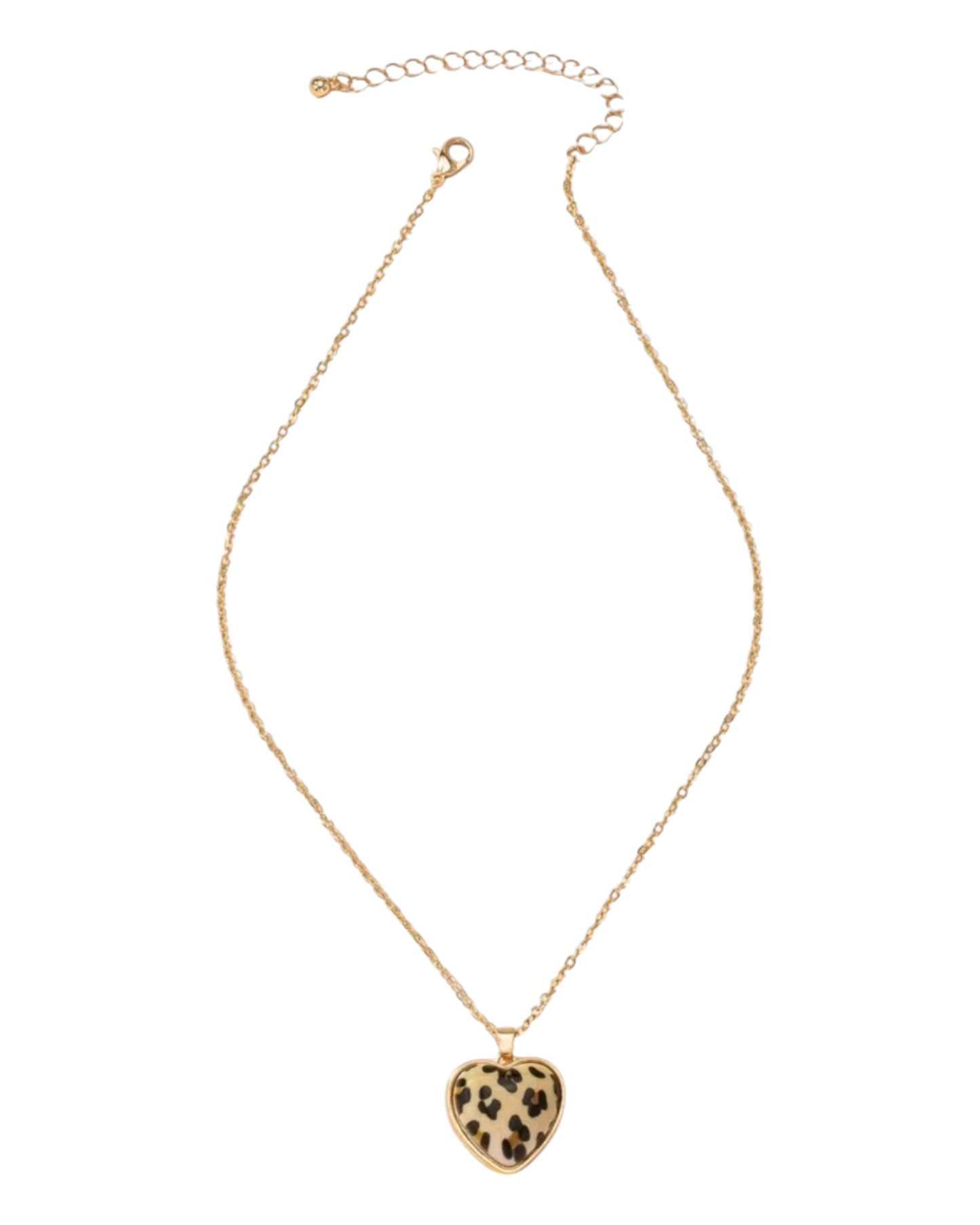 Deep In The Wild Dainty Leopard Heart Necklace