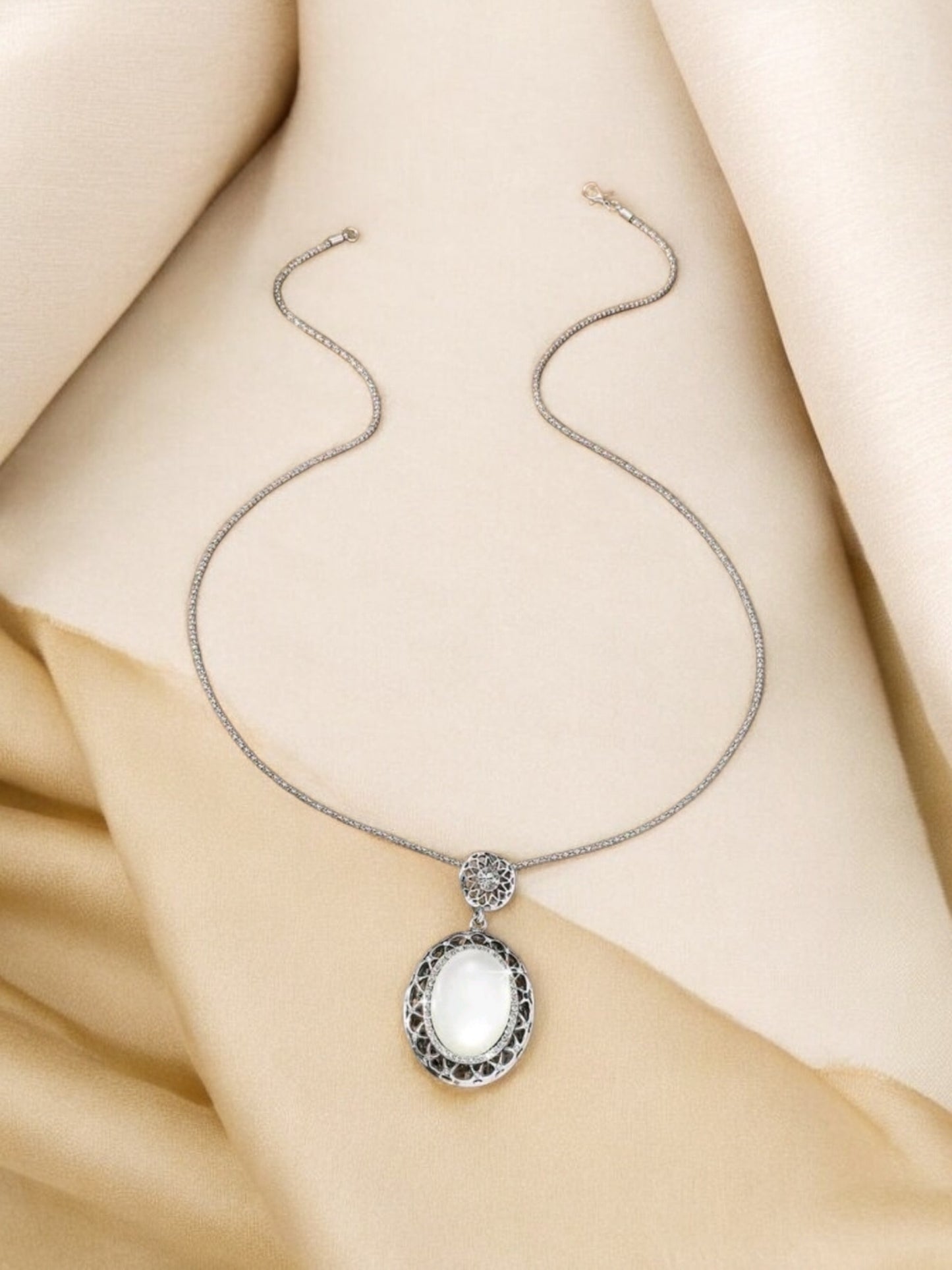 A Milky Touch Long Fashion Pendant Necklace