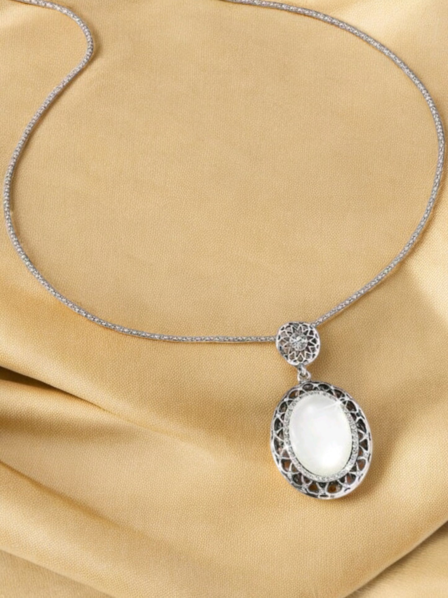 A Milky Touch Long Fashion Pendant Necklace