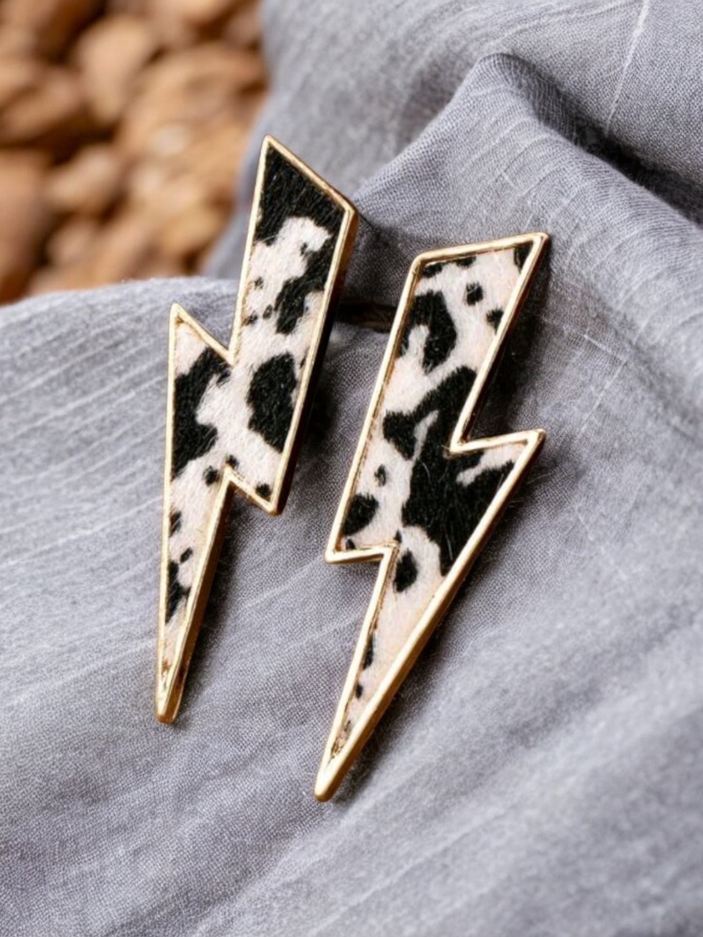 When Lightening Strikes Bolt Post Back Earrings