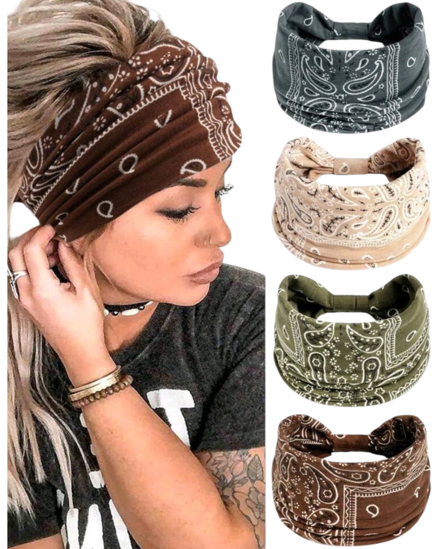 Paisley Pattern Stretch Womens Trend Hair Headbands