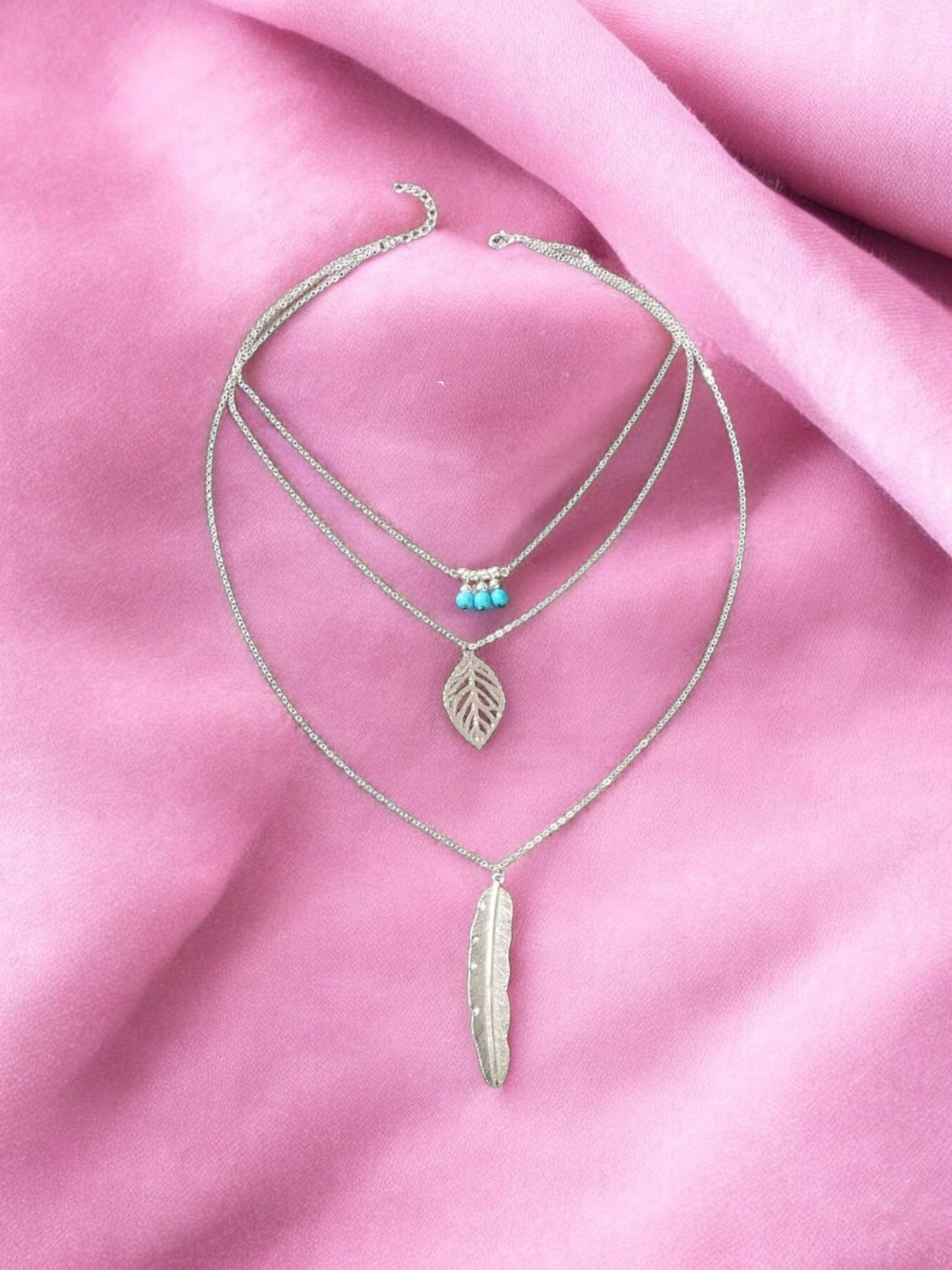 Feather Together 3 Piece Fashion Necklace