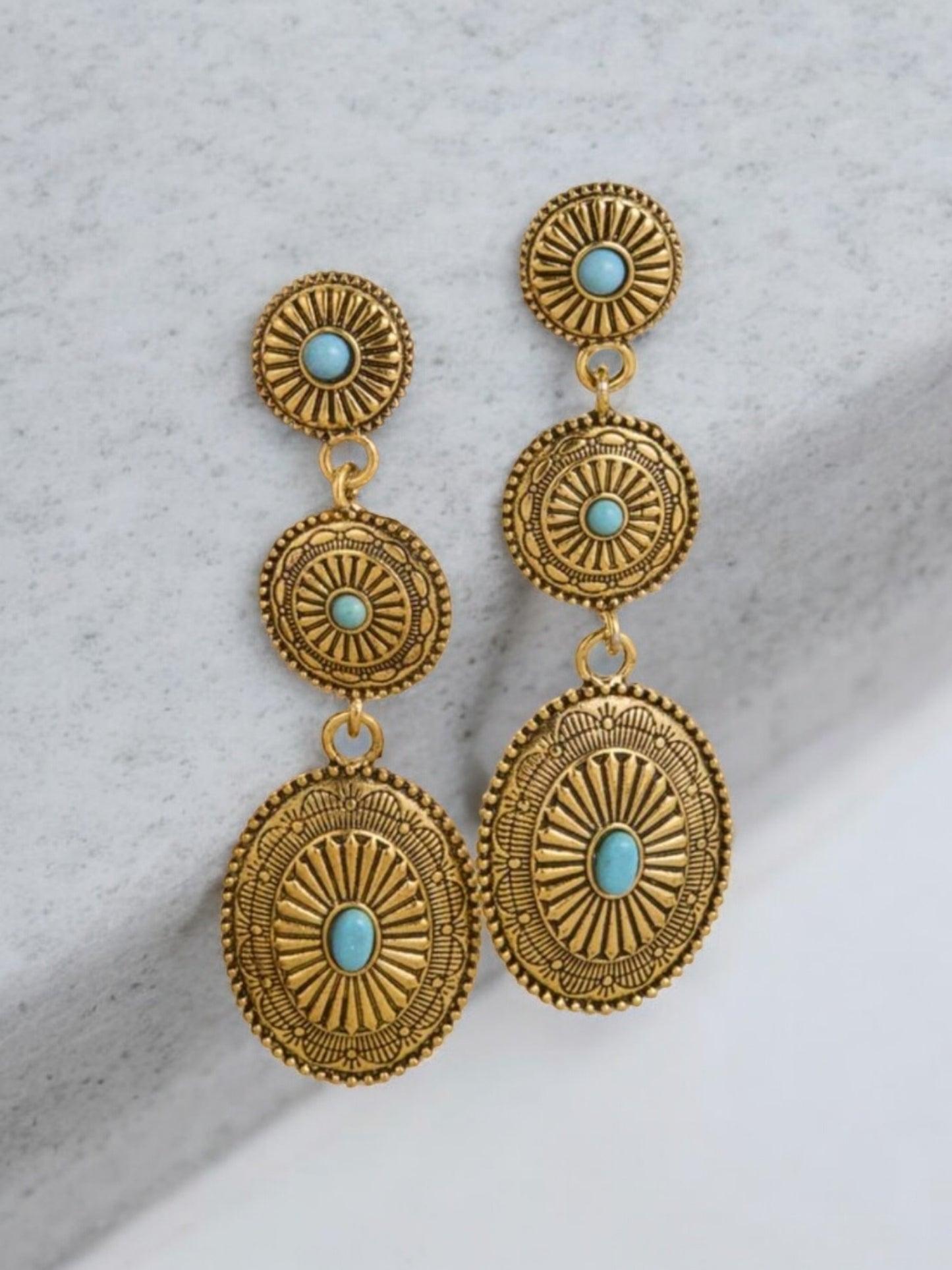 Ancient Royalty Drop Shield Fashion Earrings