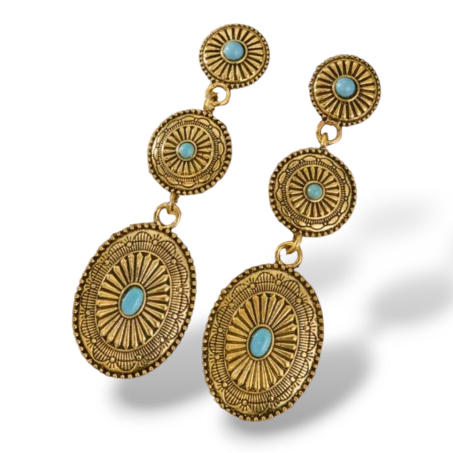 Ancient Royalty Drop Shield Fashion Earrings