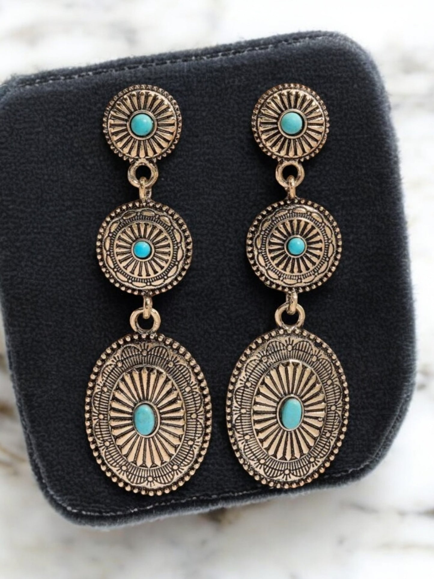 Ancient Royalty Drop Shield Fashion Earrings