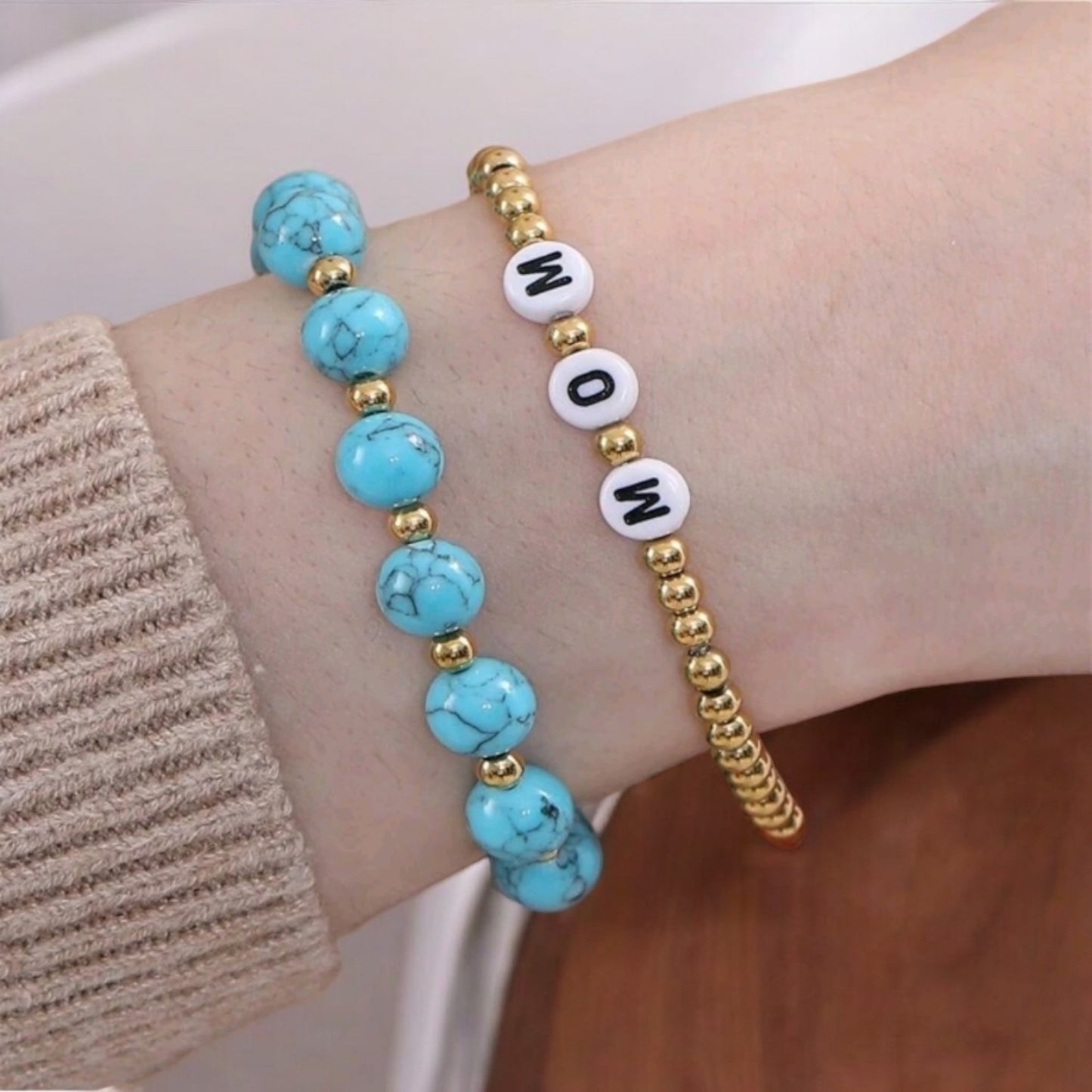 Mom Stretch Beaded Bracelet Set