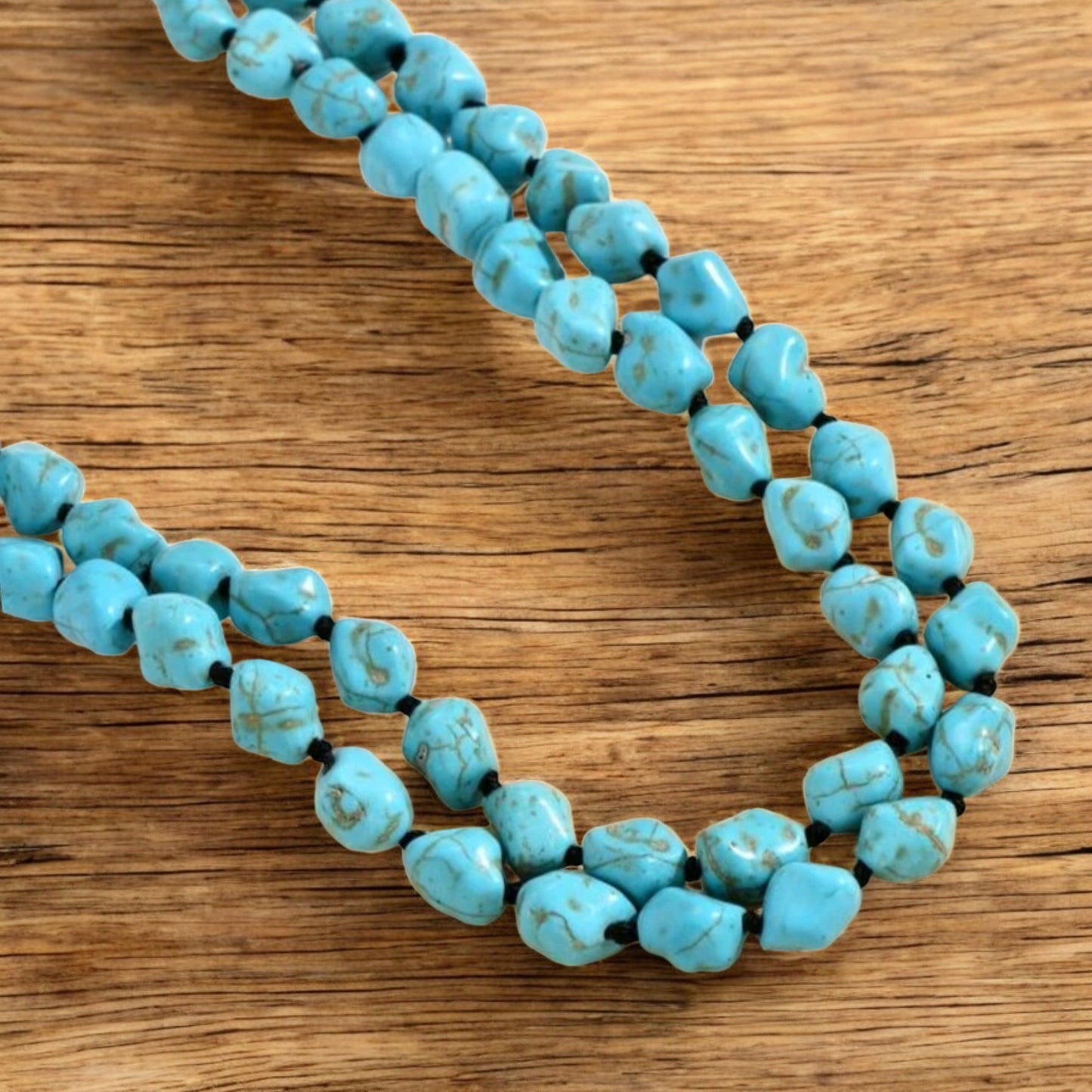 Crackled Perfection Faux Stone Long Strand Necklace