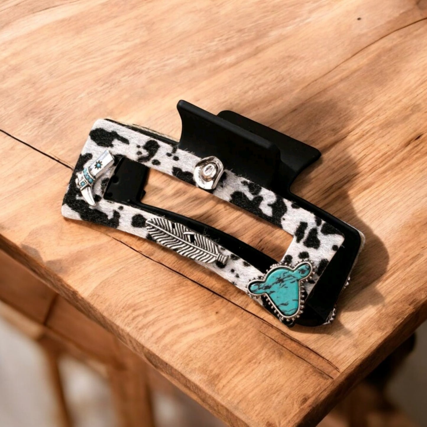 Dazzled Up Cow Print Western Hair Accessory Claw Clip