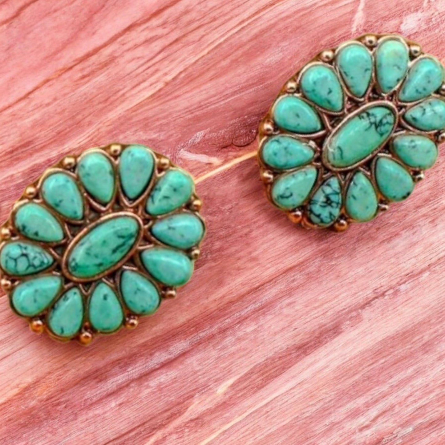 Copper Wind Cowgirl Blue Stud Earrings