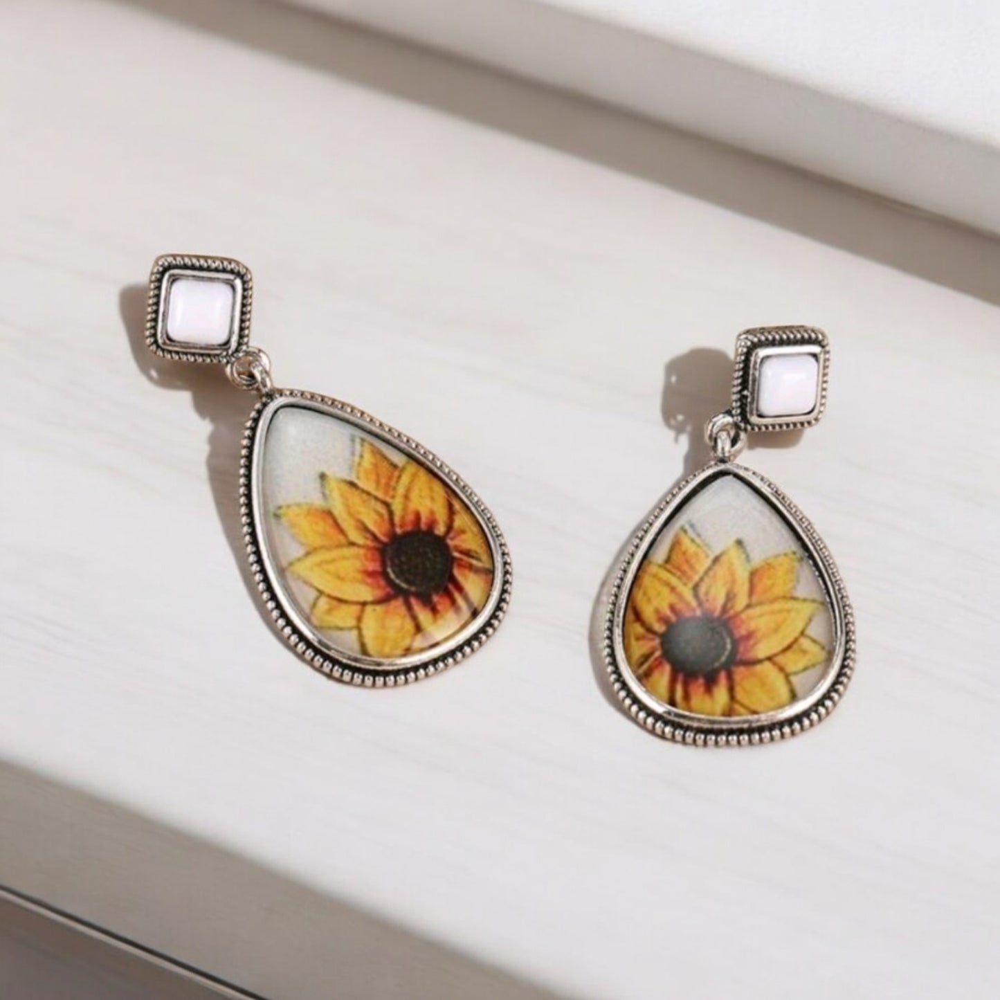 In A Field Of Sunflowers Drop Western Fashion Earrings