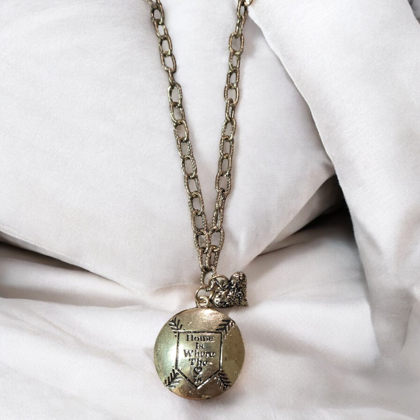 Home is Where the Heart is Baseball Fashion Trending Necklace