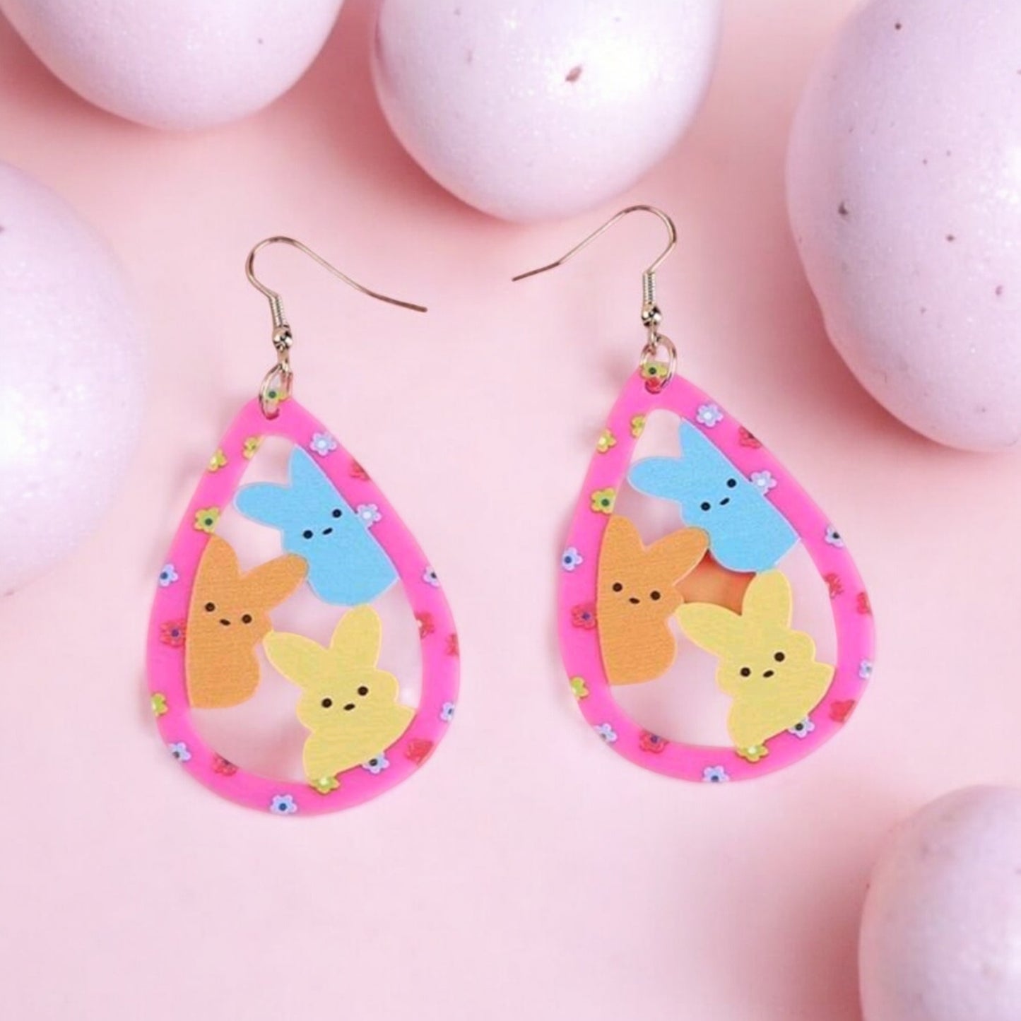 My Easter Peeps Bunny Drop Earrings